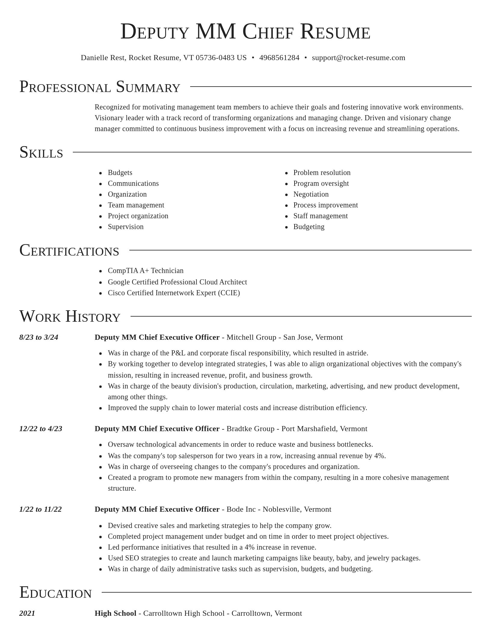 Director resume template
