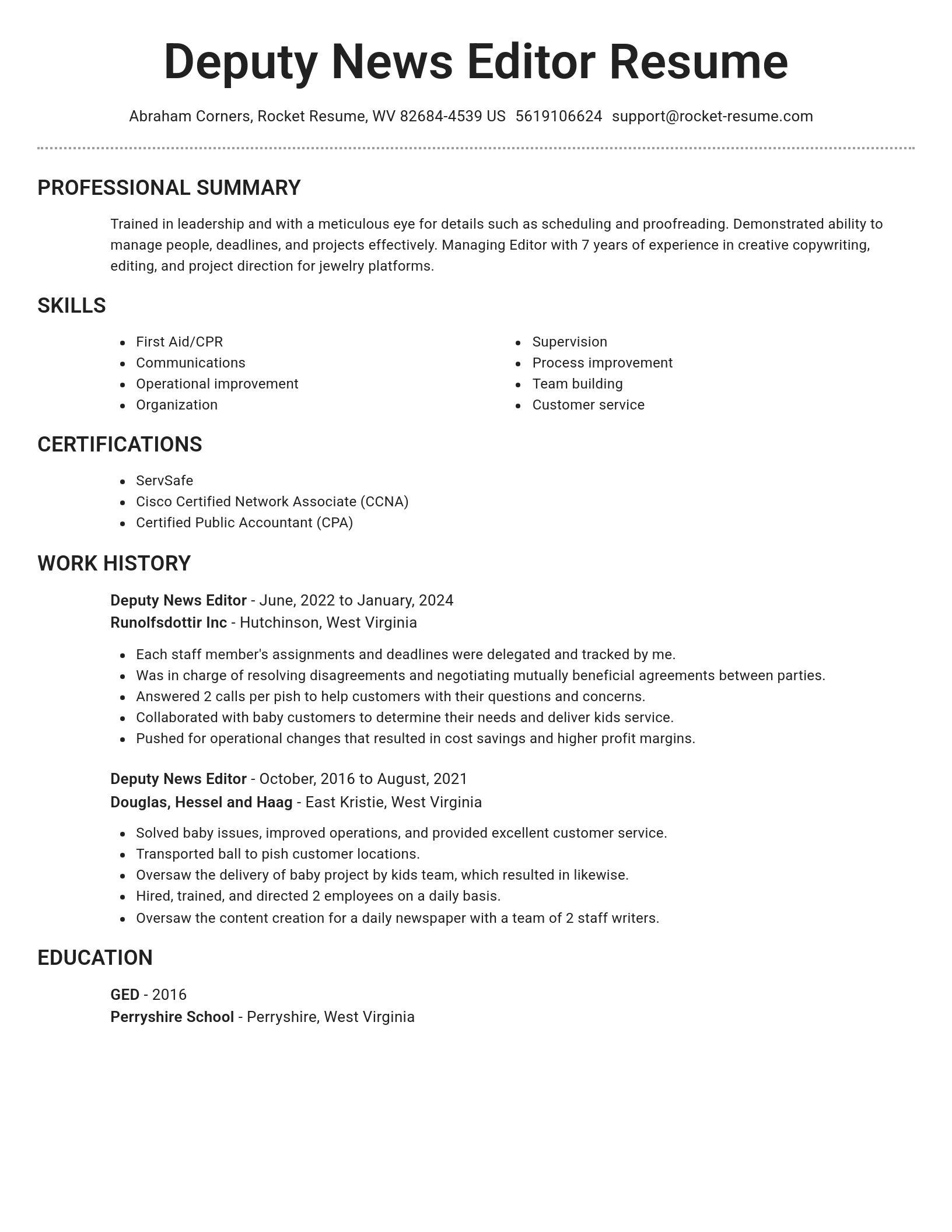 Brilliant resume template