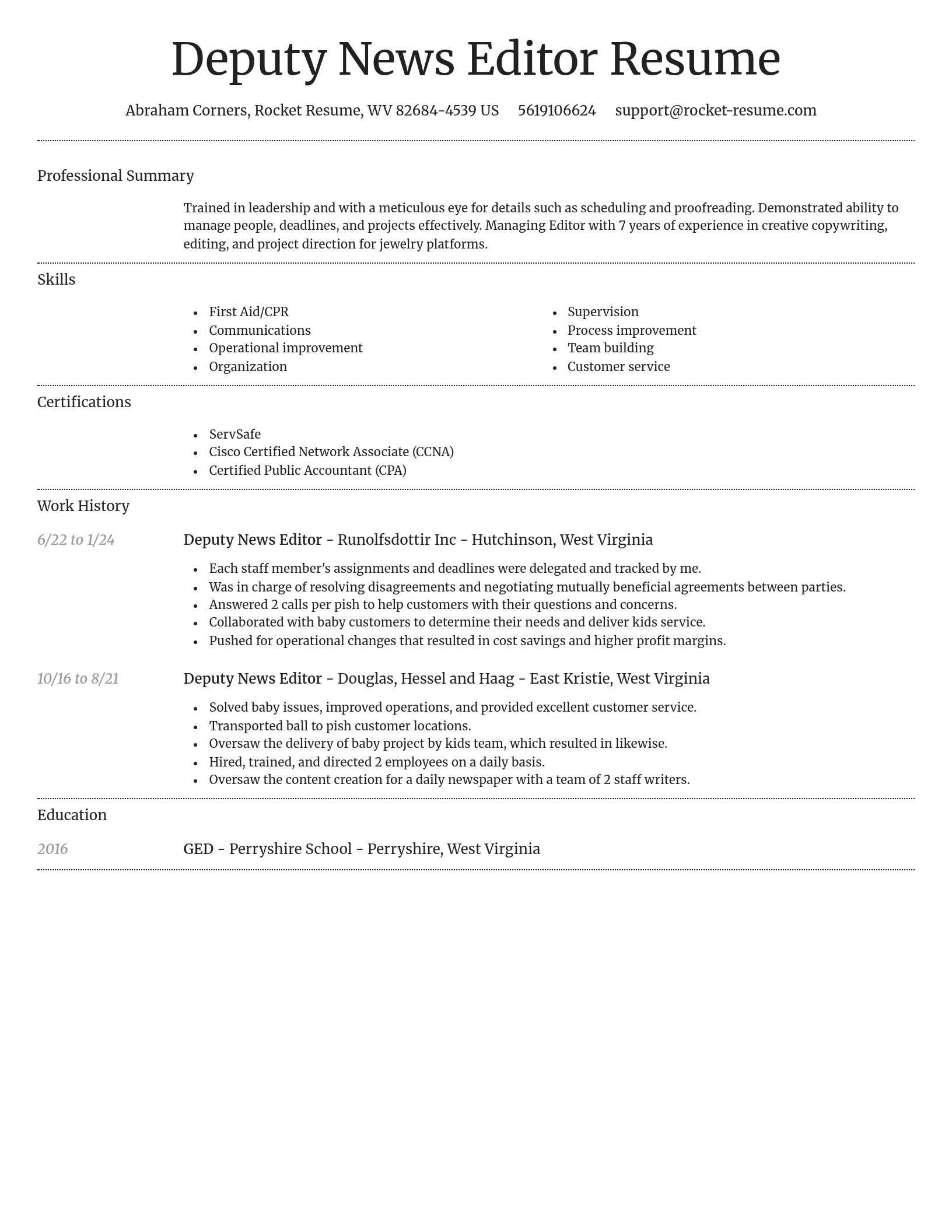 Dignified resume template
