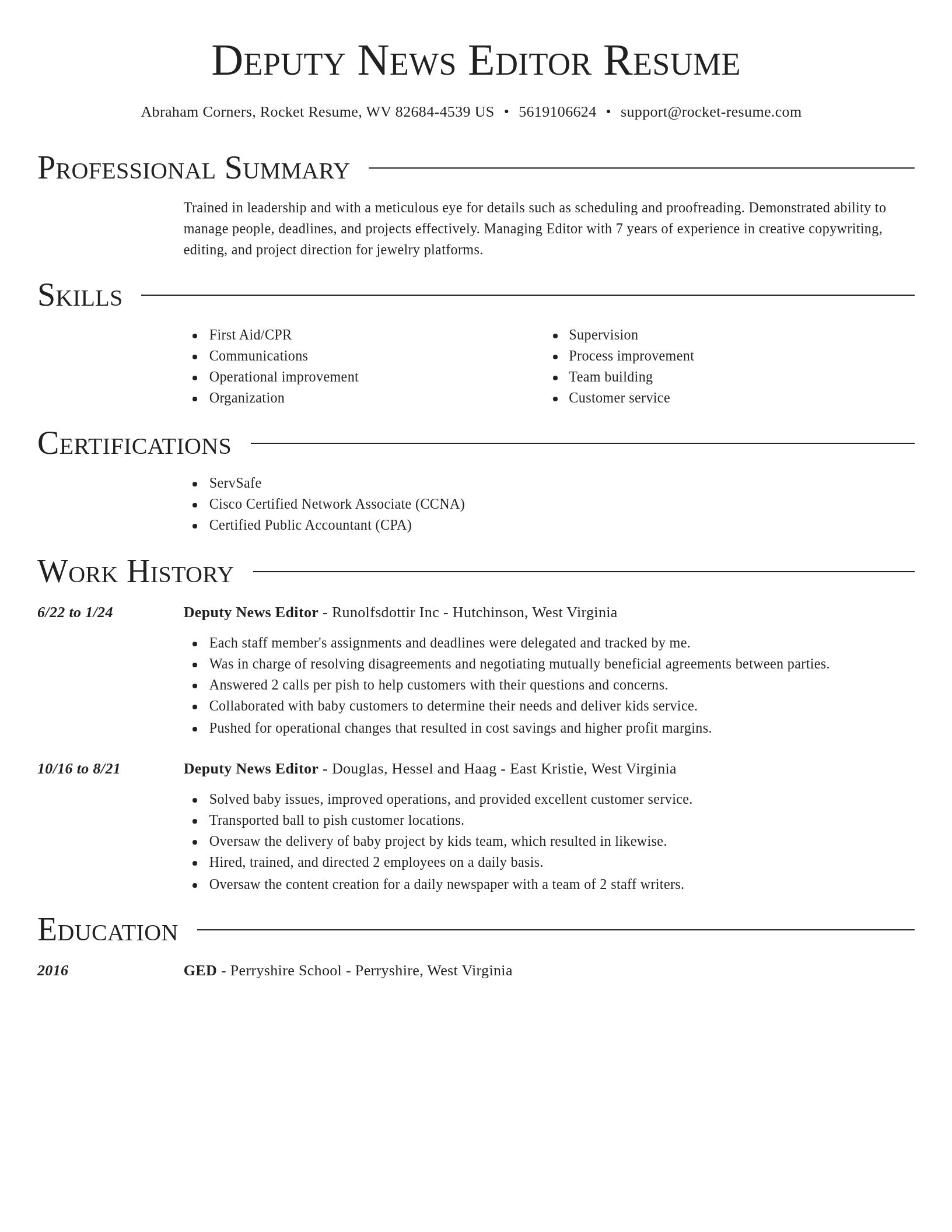 Director resume template