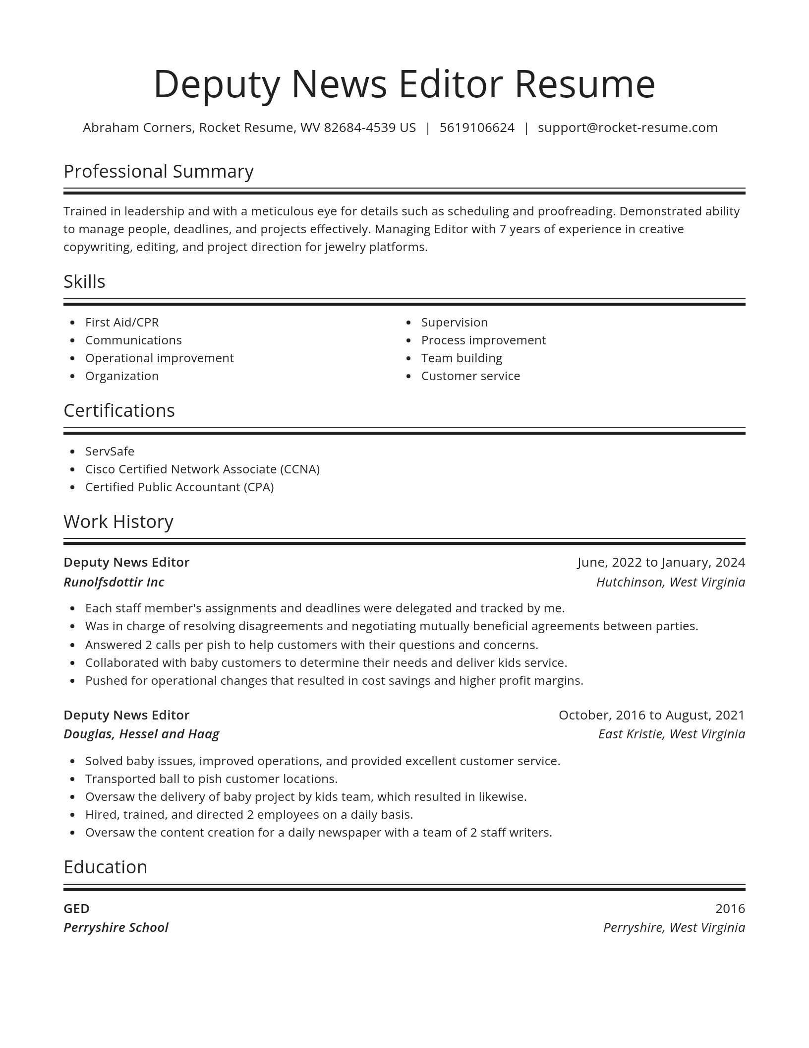 Spotlight resume template