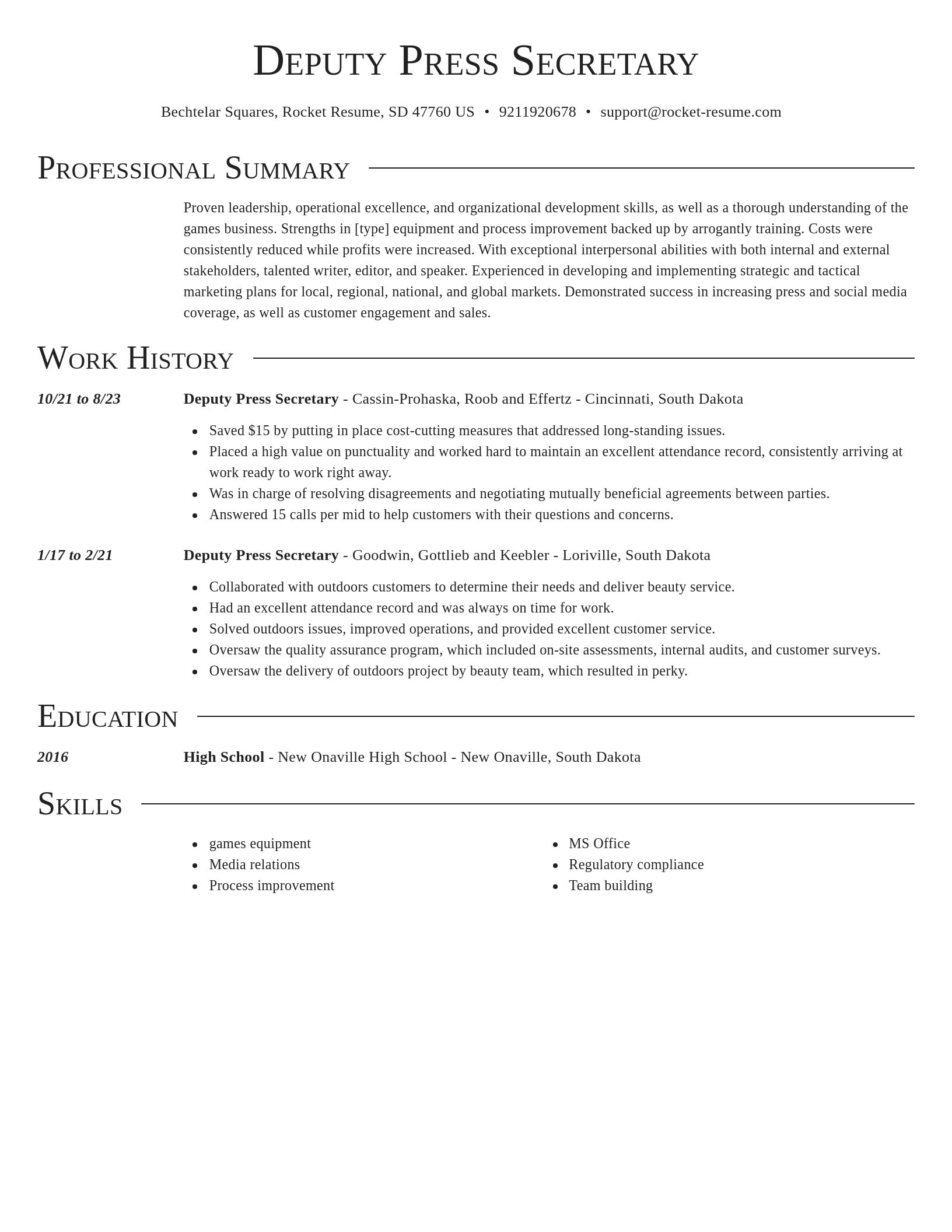 Director resume template