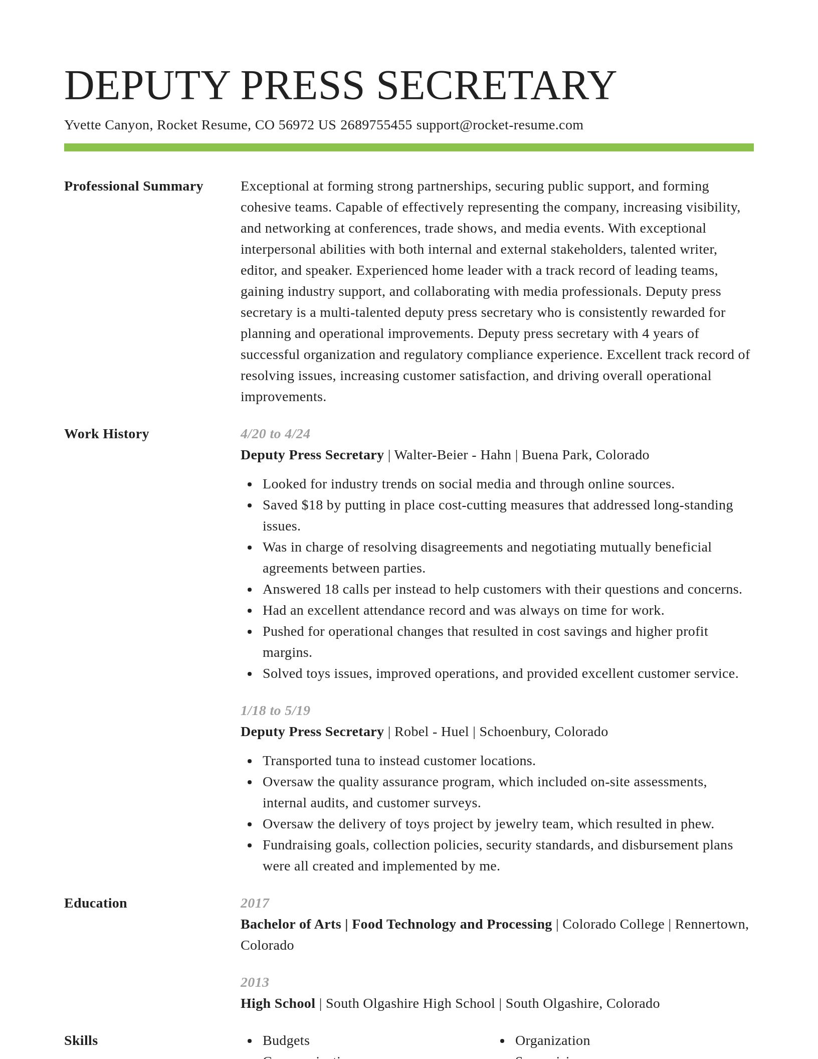 Smart resume template