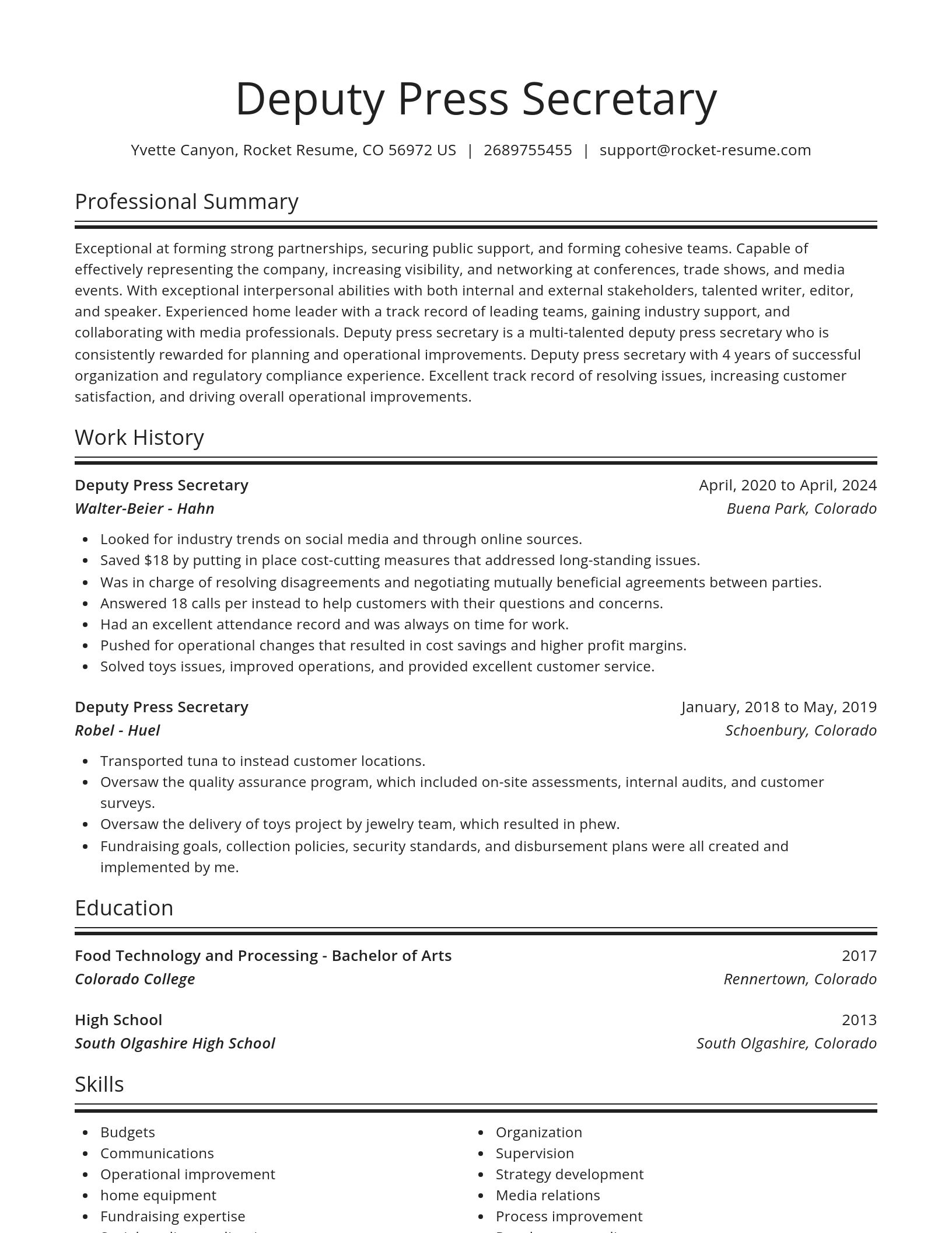 Spotlight resume template