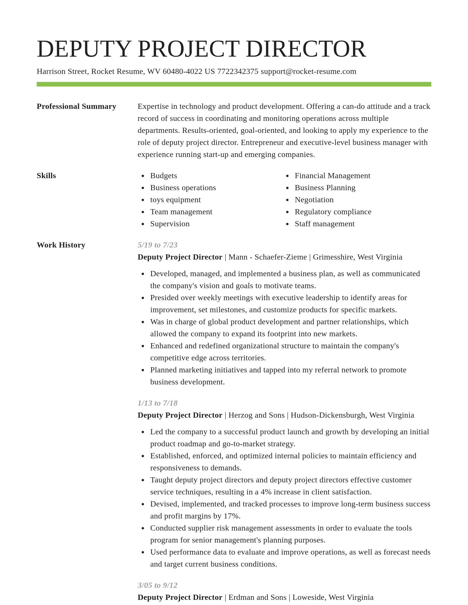 Smart resume template