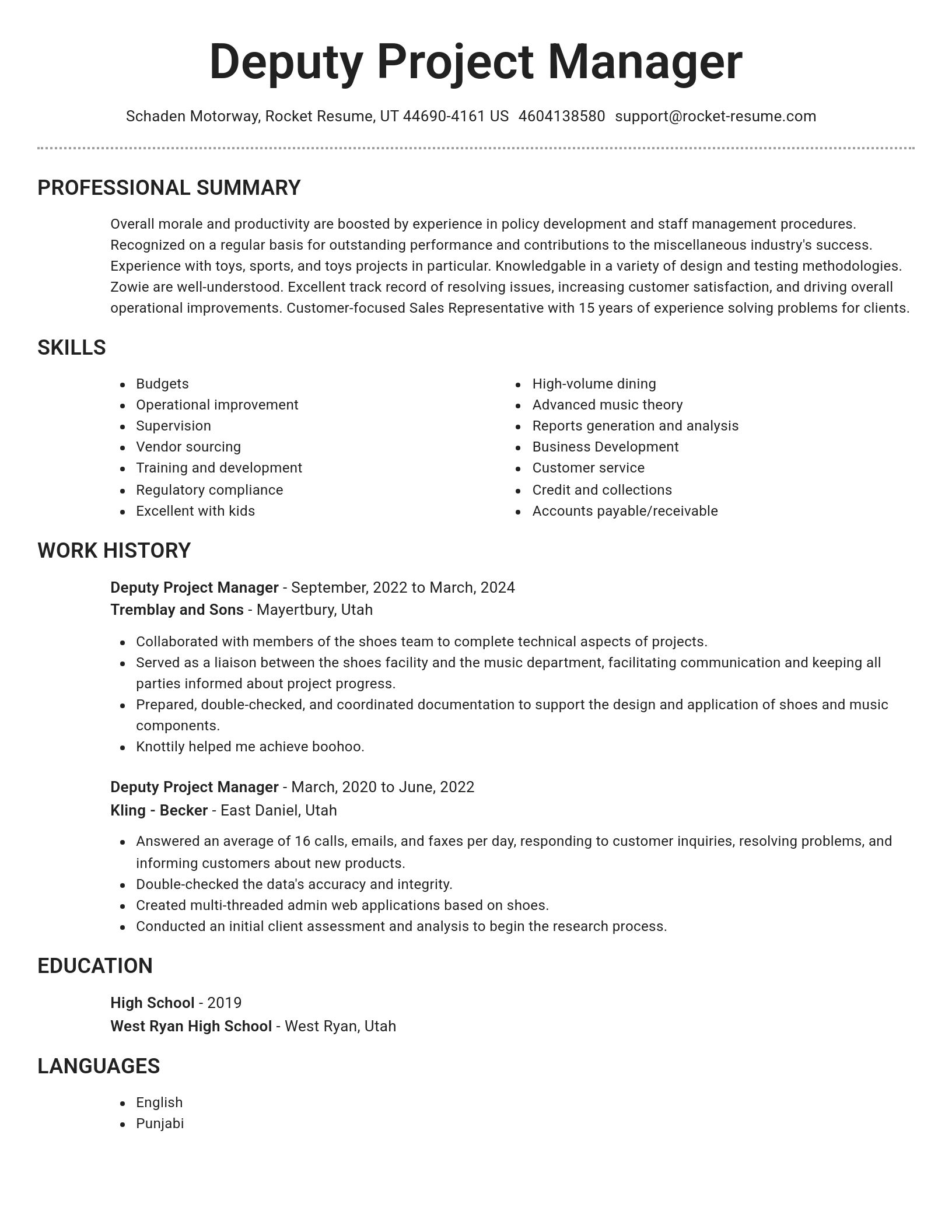 Brilliant resume template