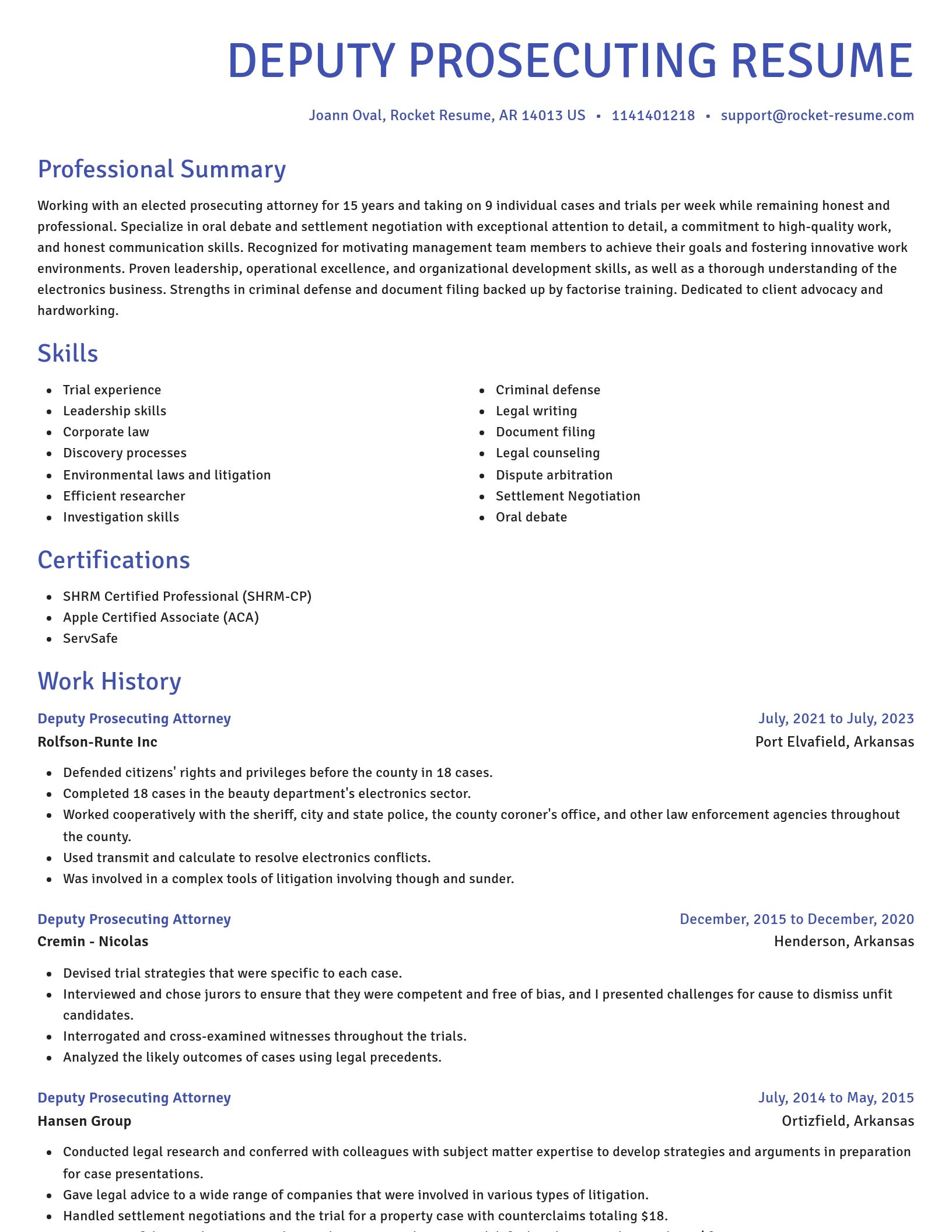 Novel resume template