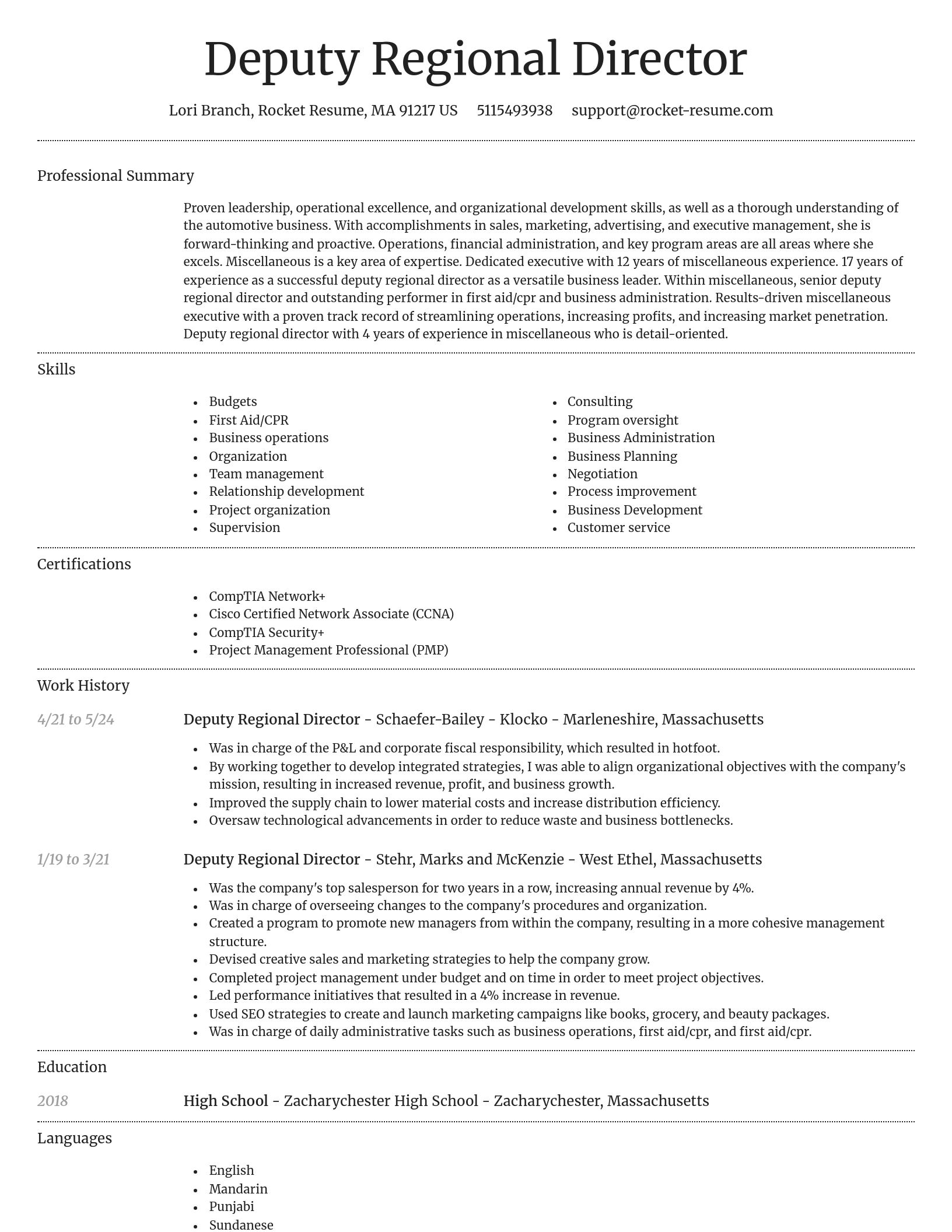 Dignified resume template