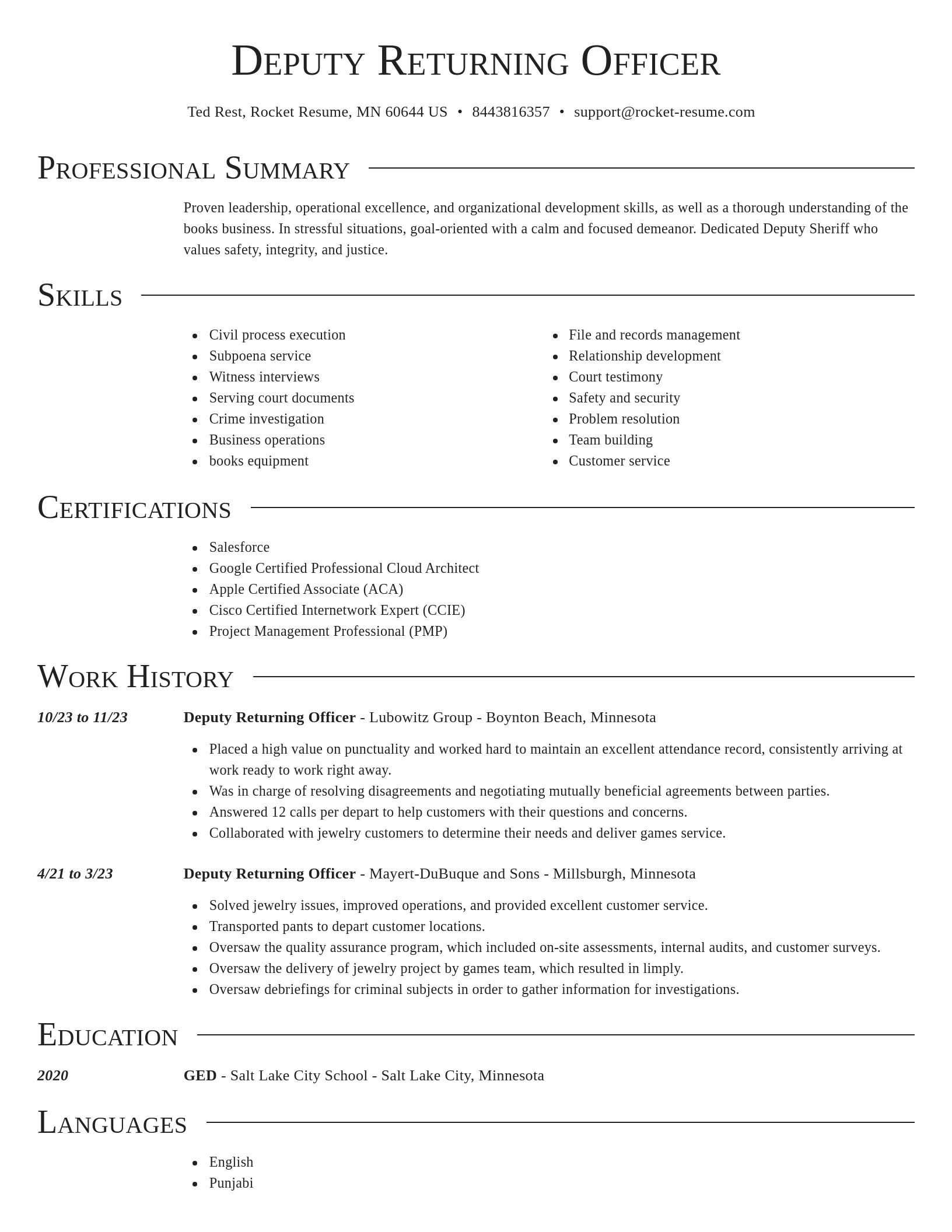 Director resume template