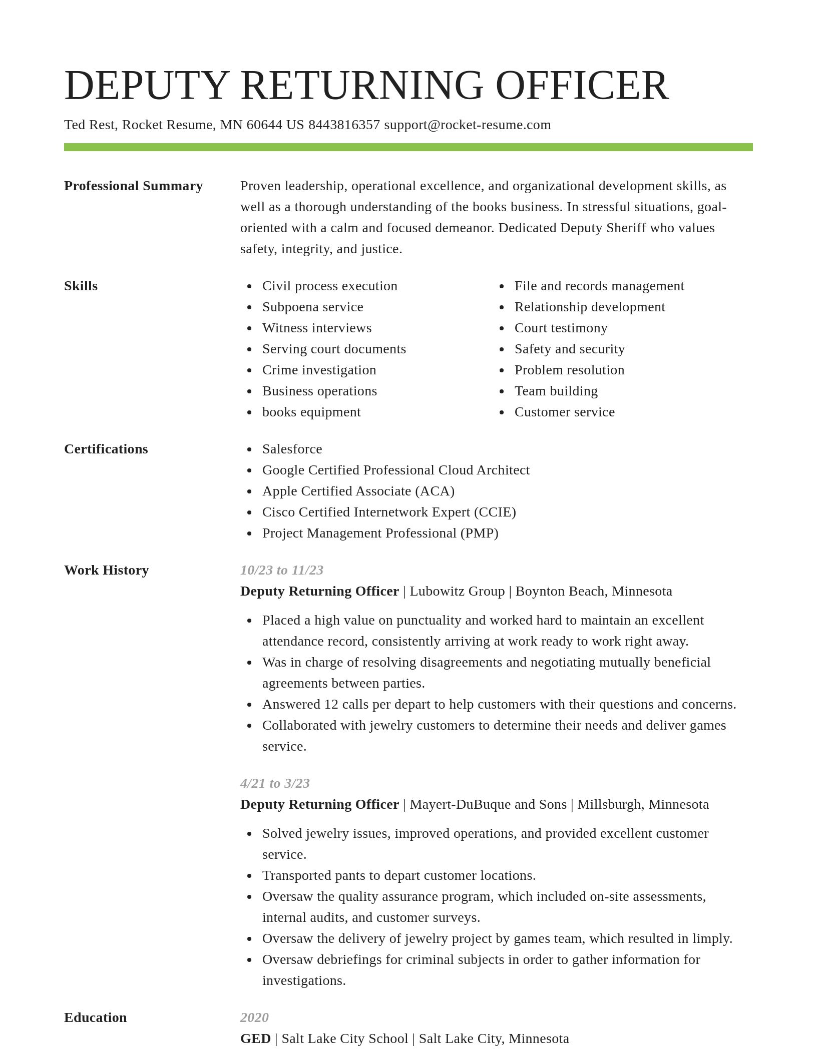 Smart resume template