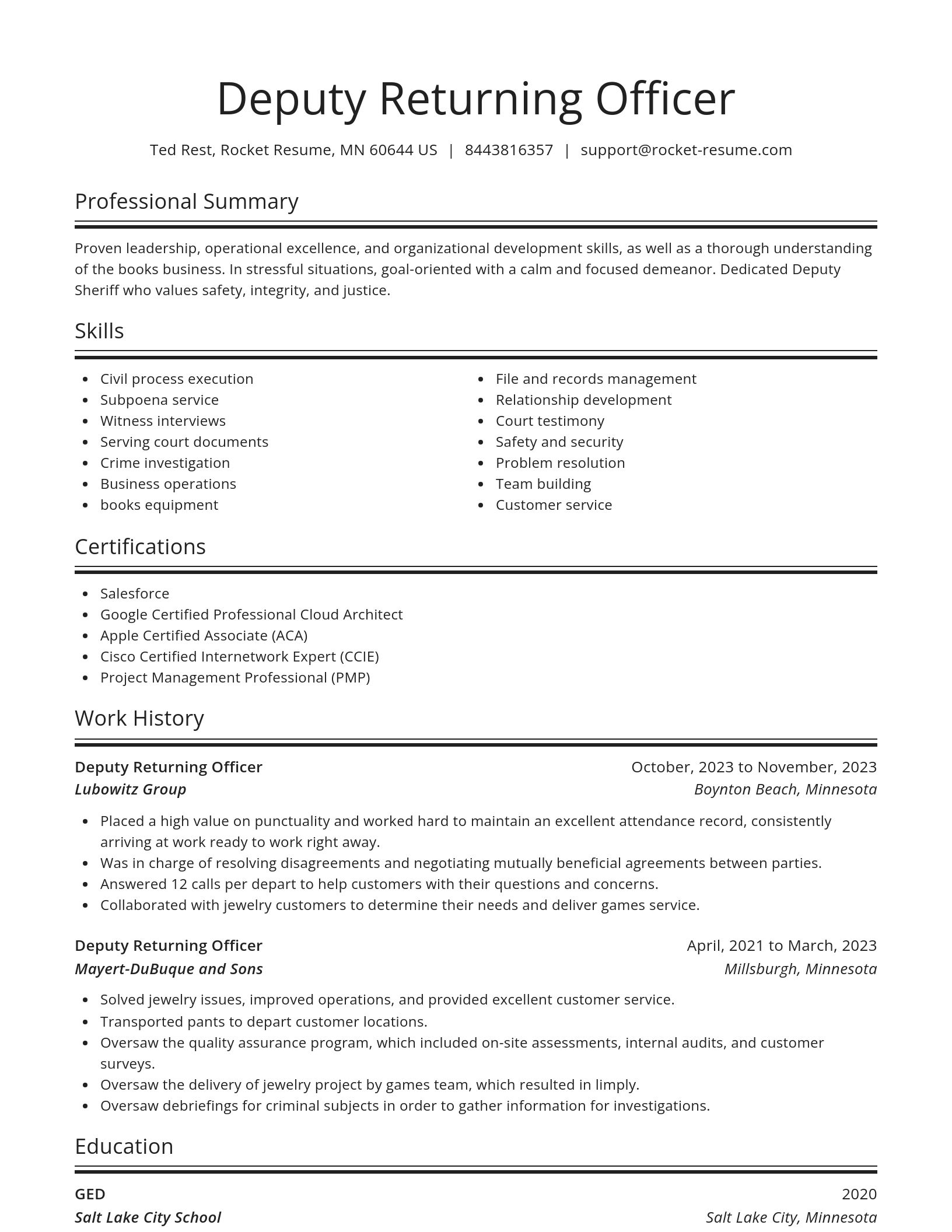 Spotlight resume template