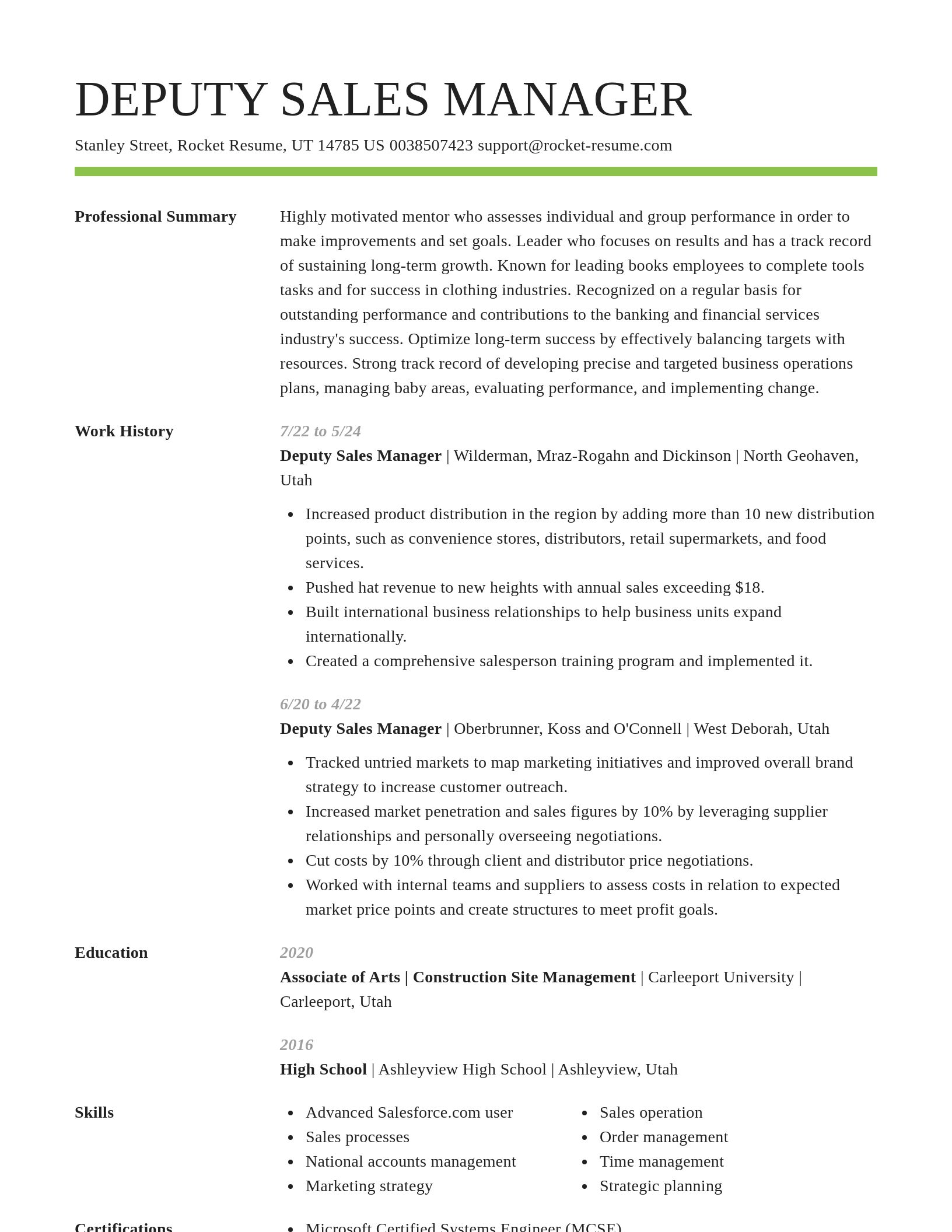 Smart resume template