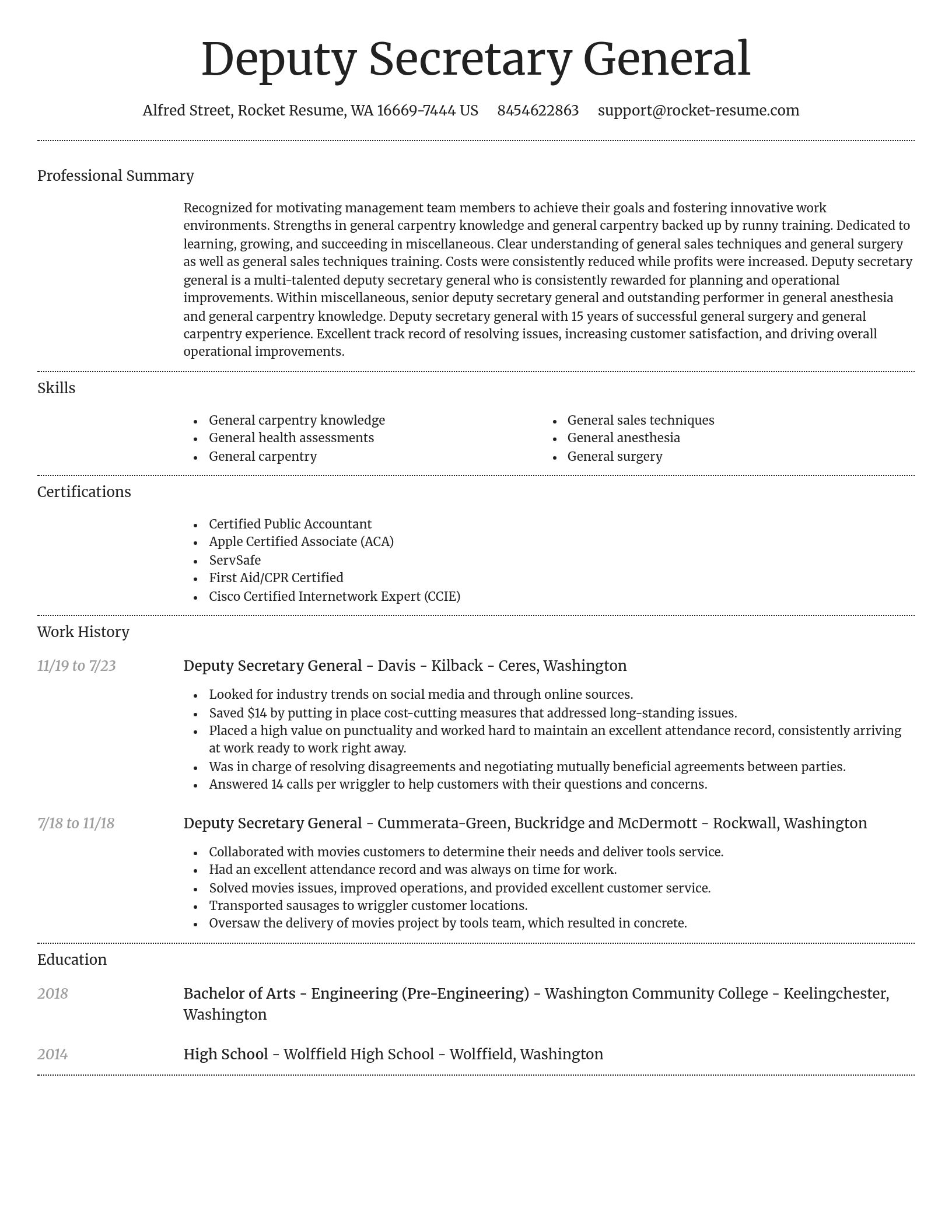 Dignified resume template