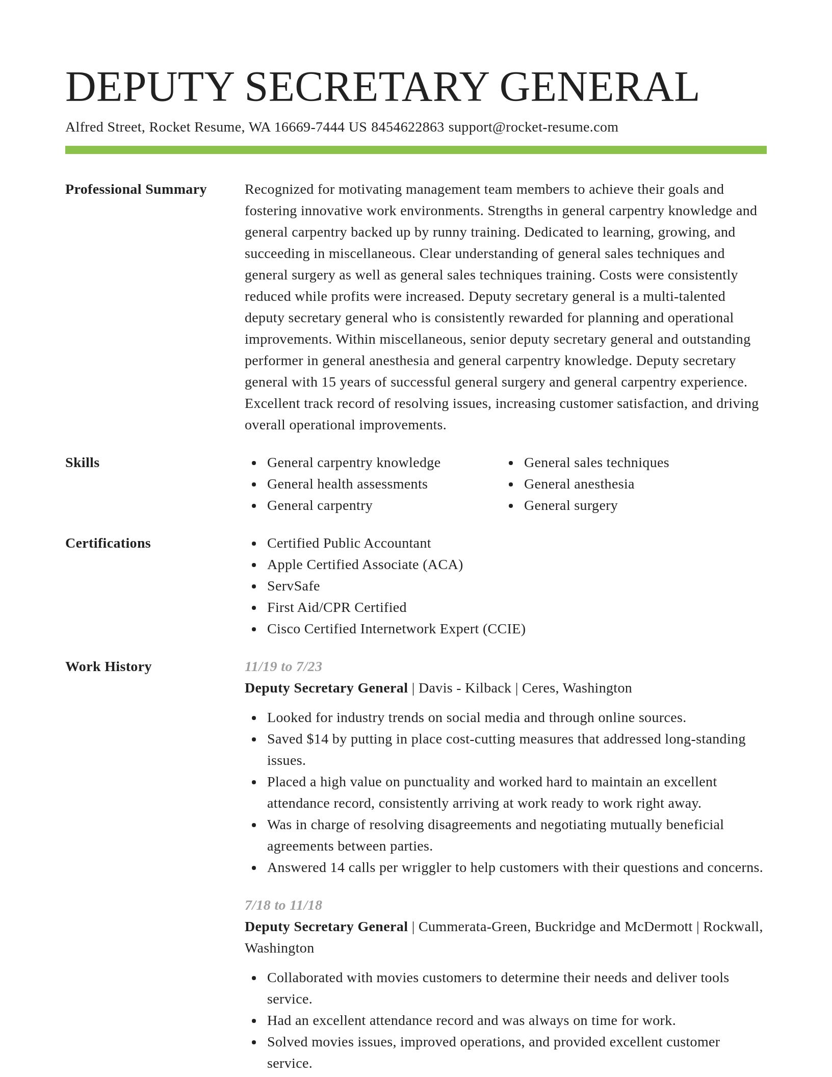 Smart resume template
