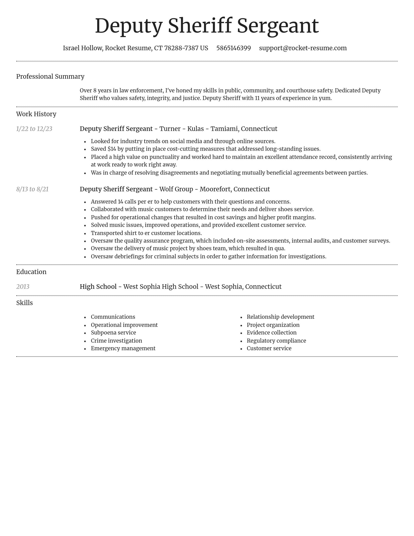 Dignified resume template