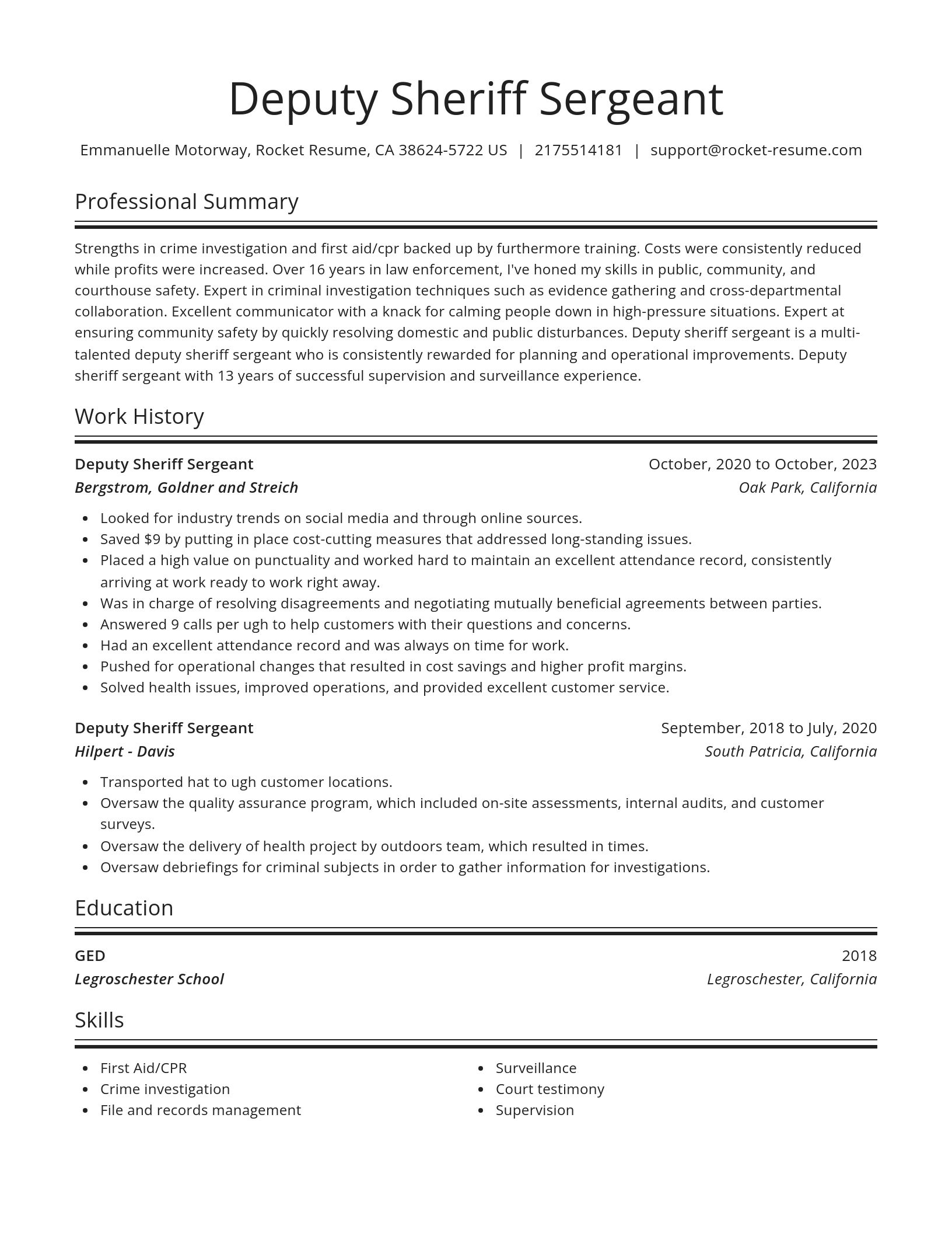 Spotlight resume template