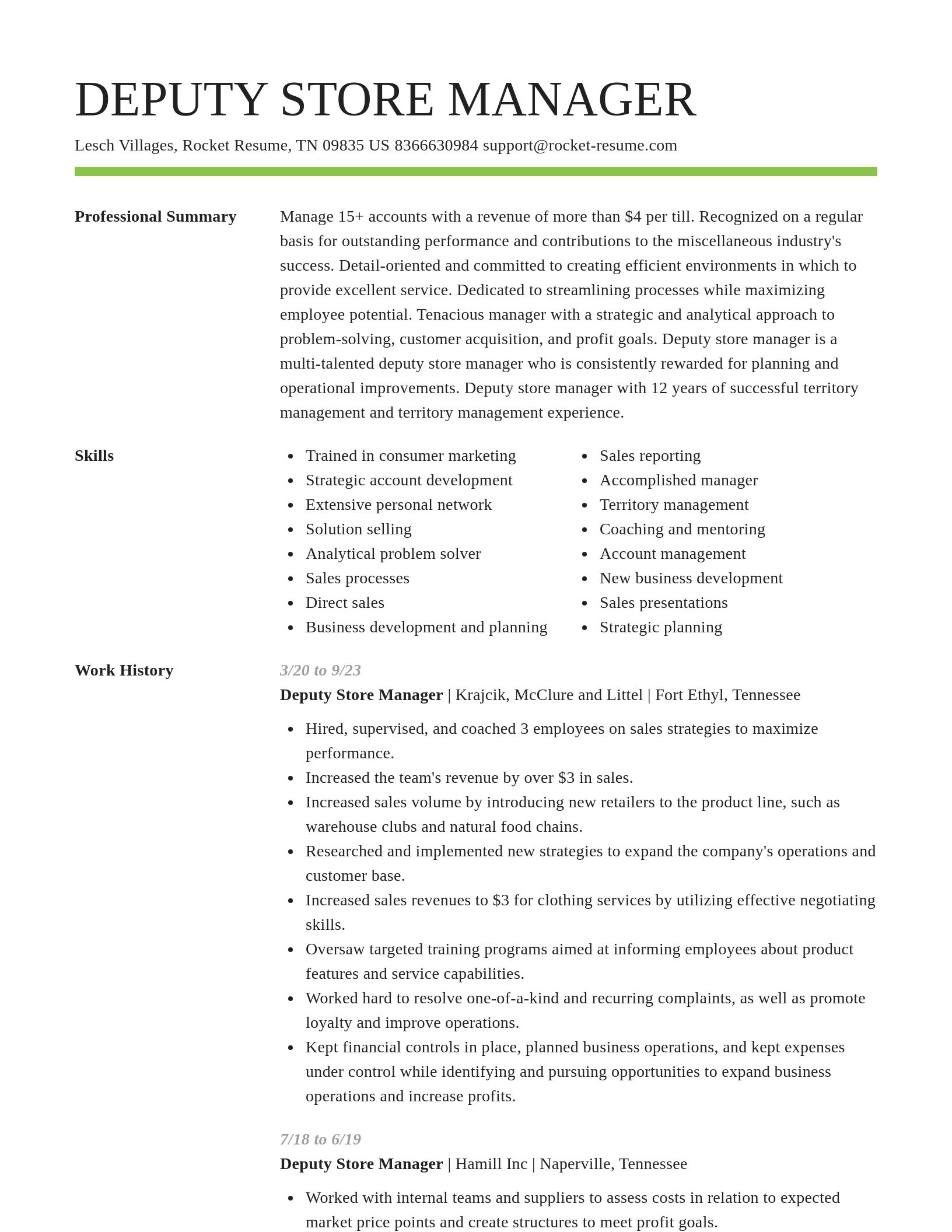 Smart resume template
