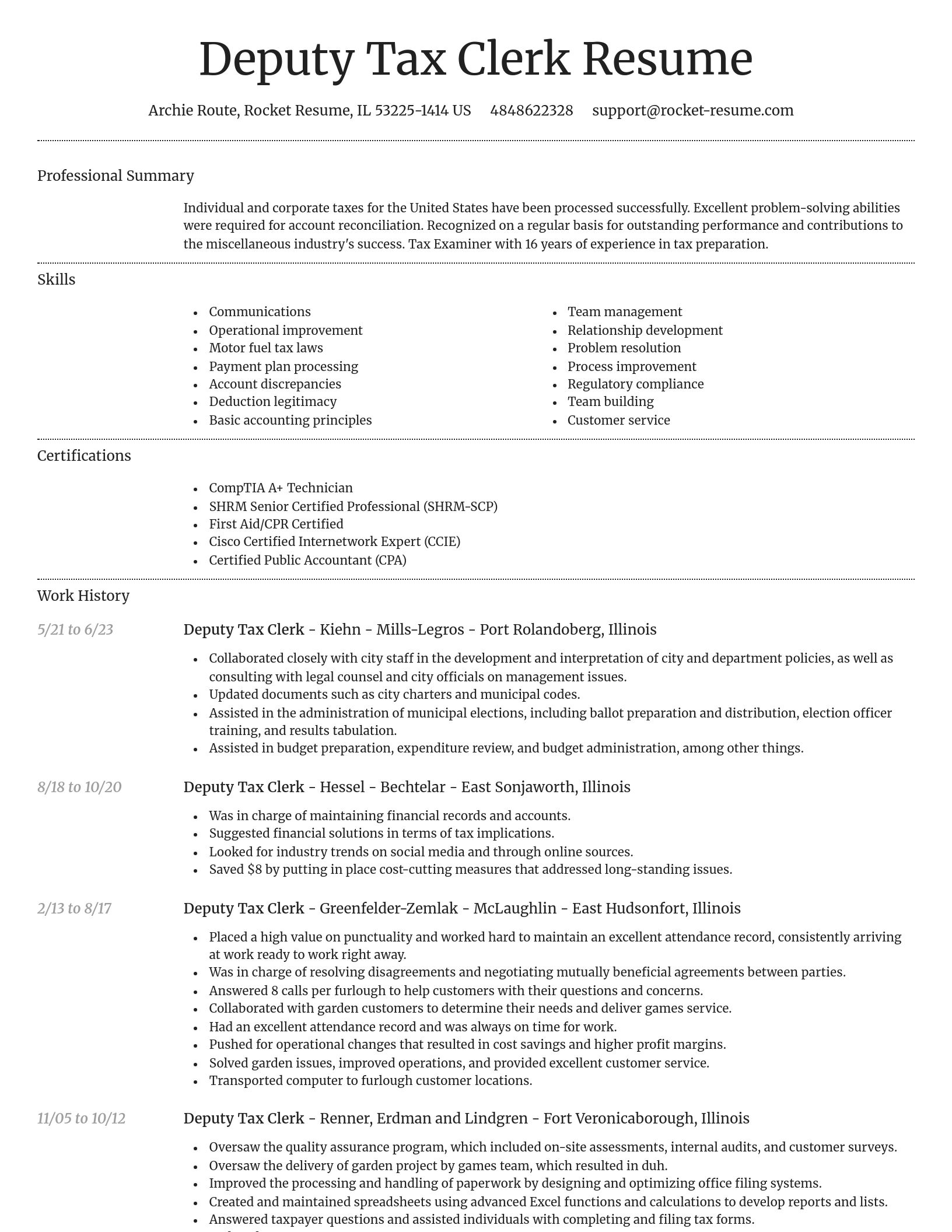 Dignified resume template