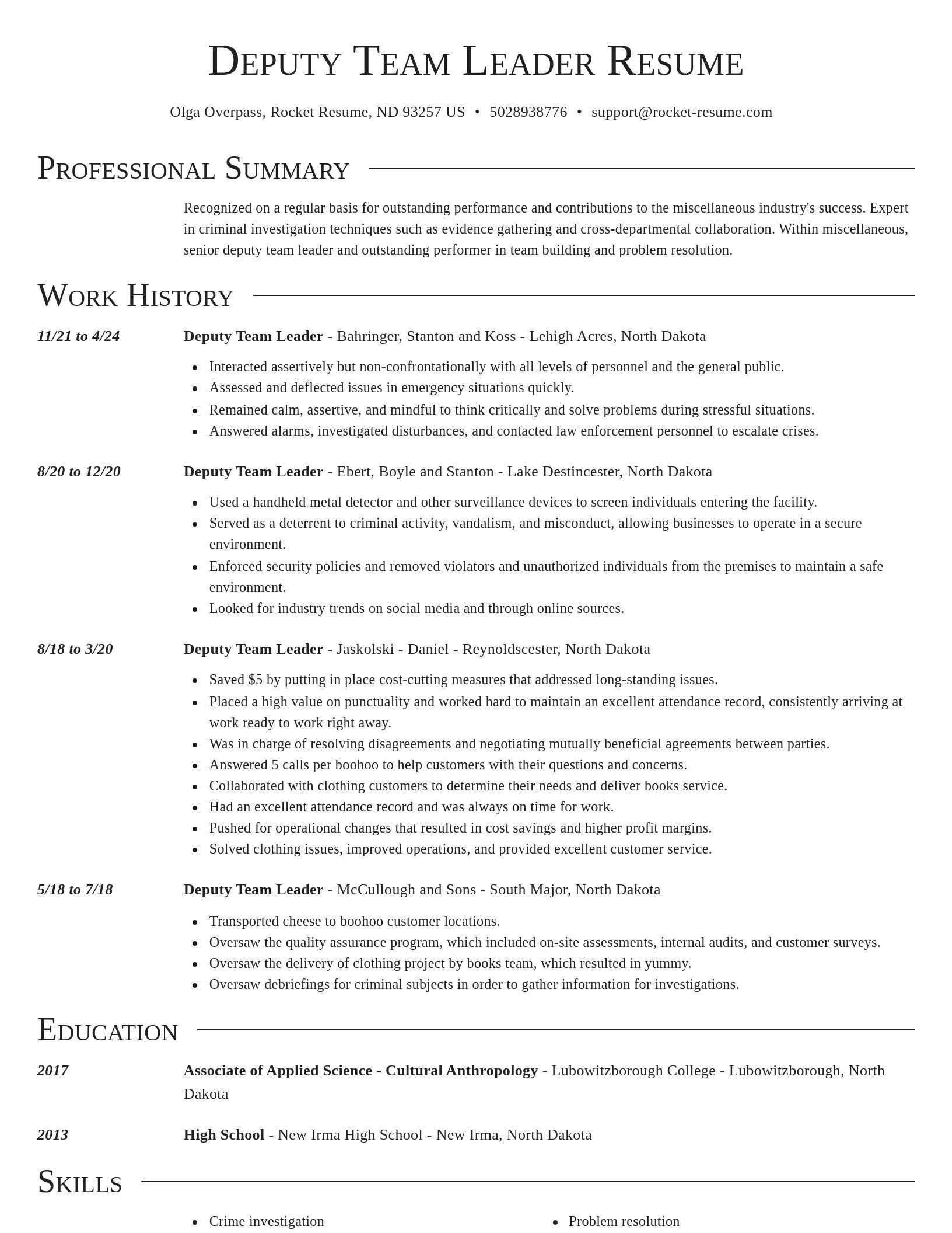 Director resume template