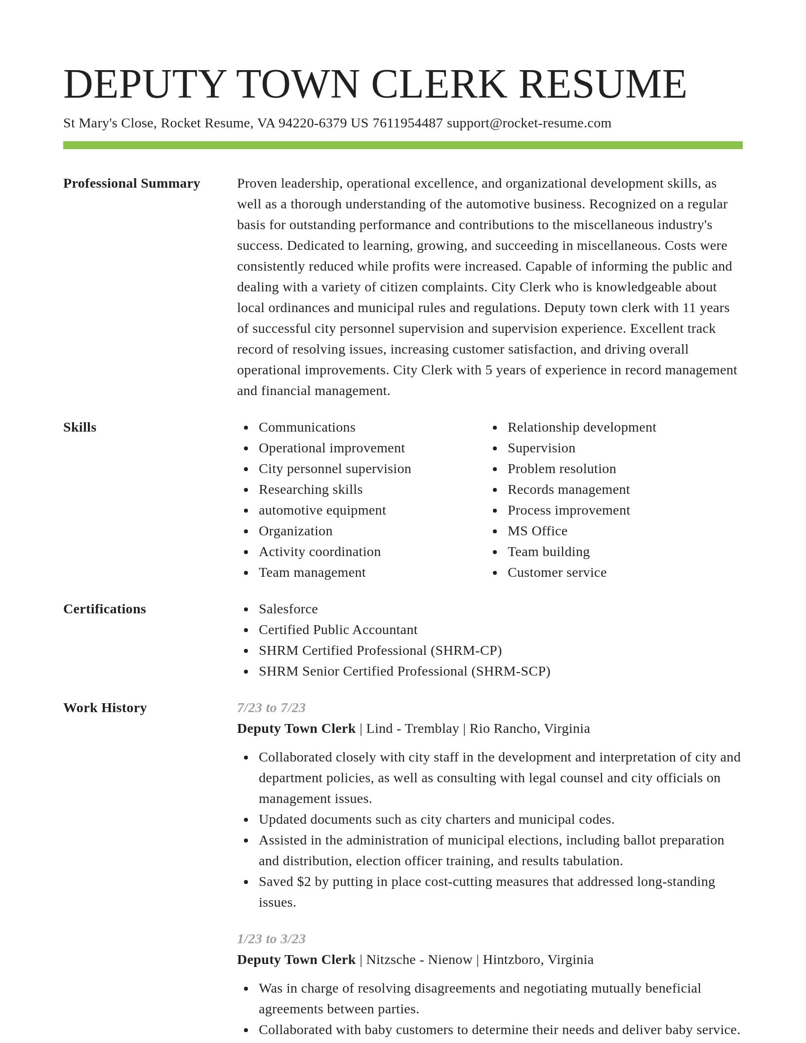 Smart resume template
