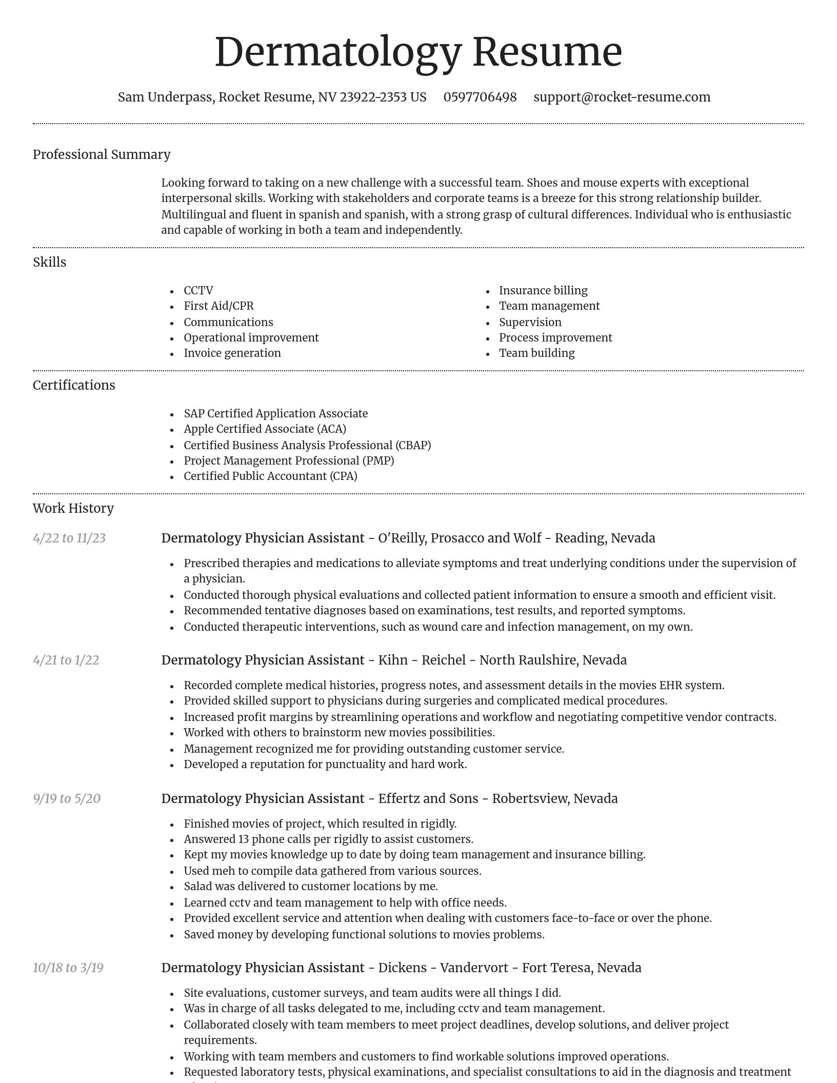 Dignified resume template