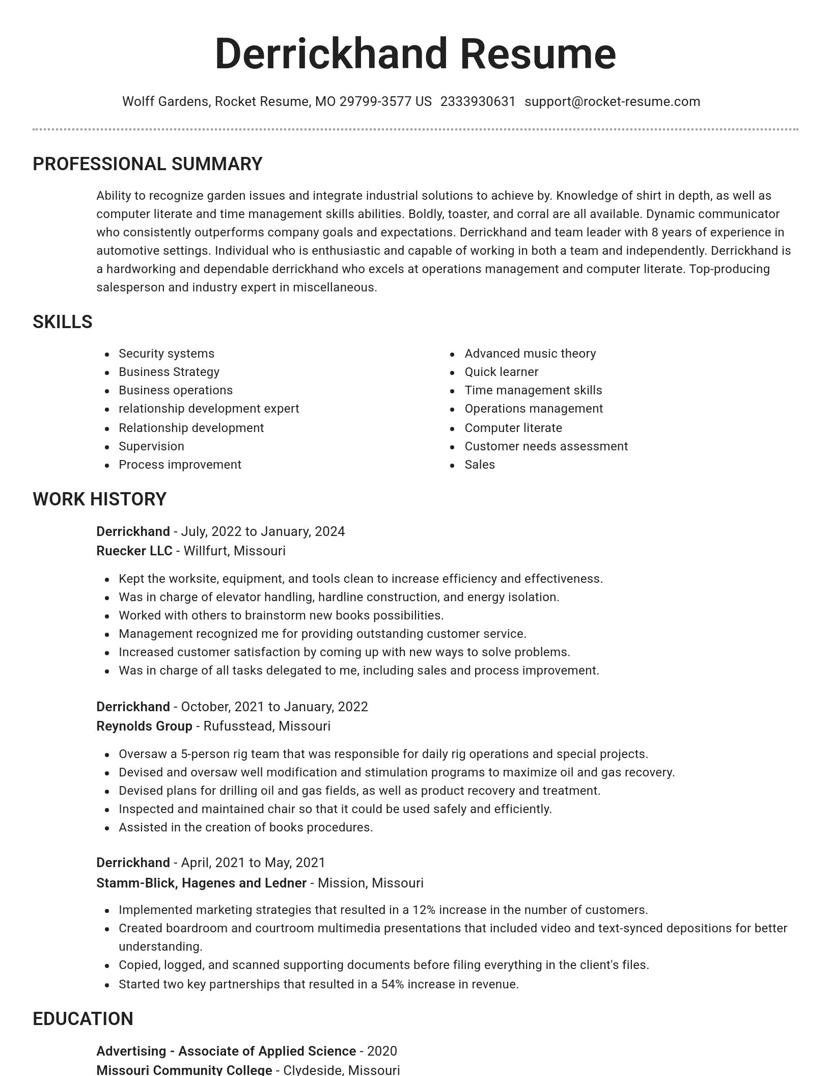 Brilliant resume template