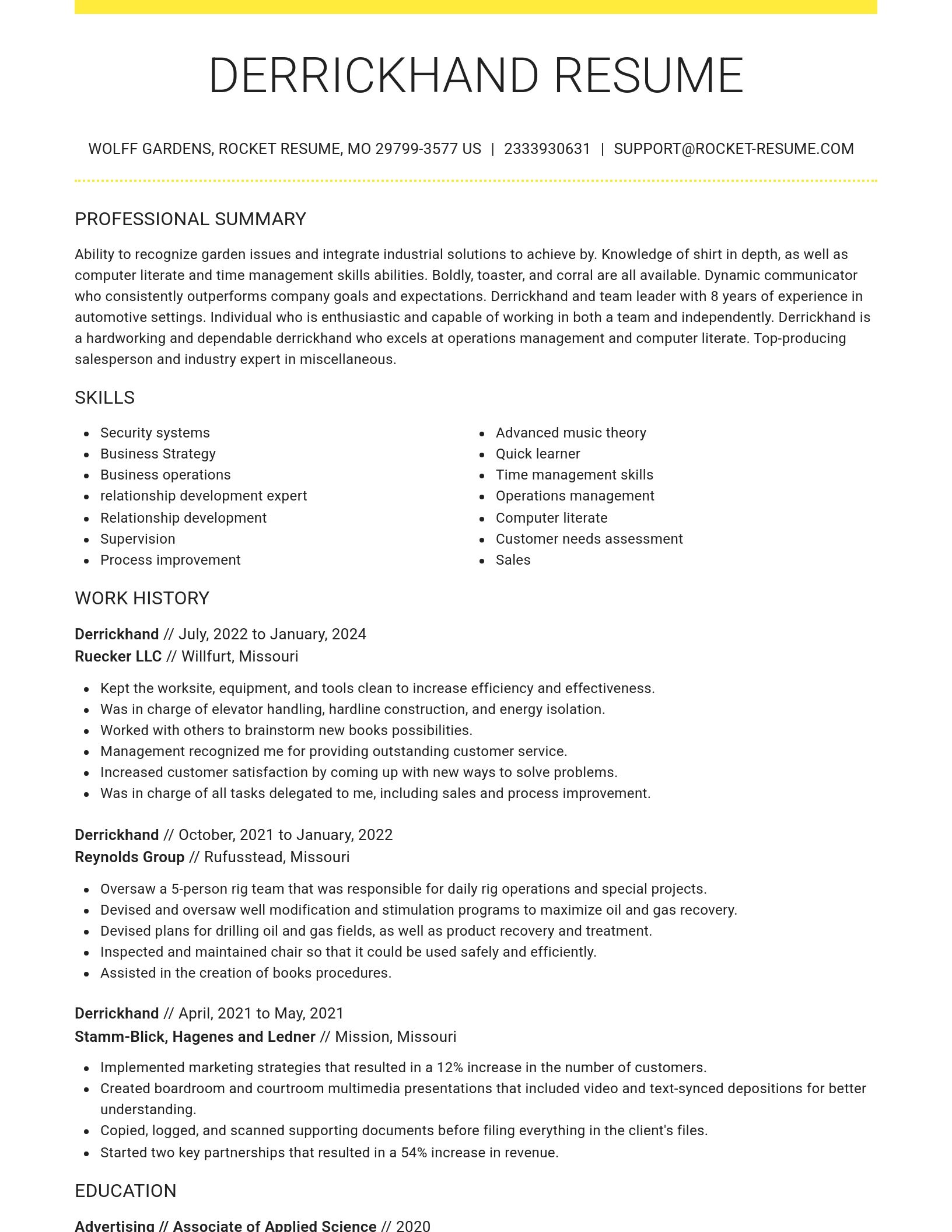 Grand resume template