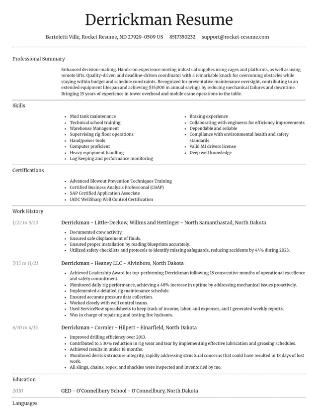 Dignified resume template