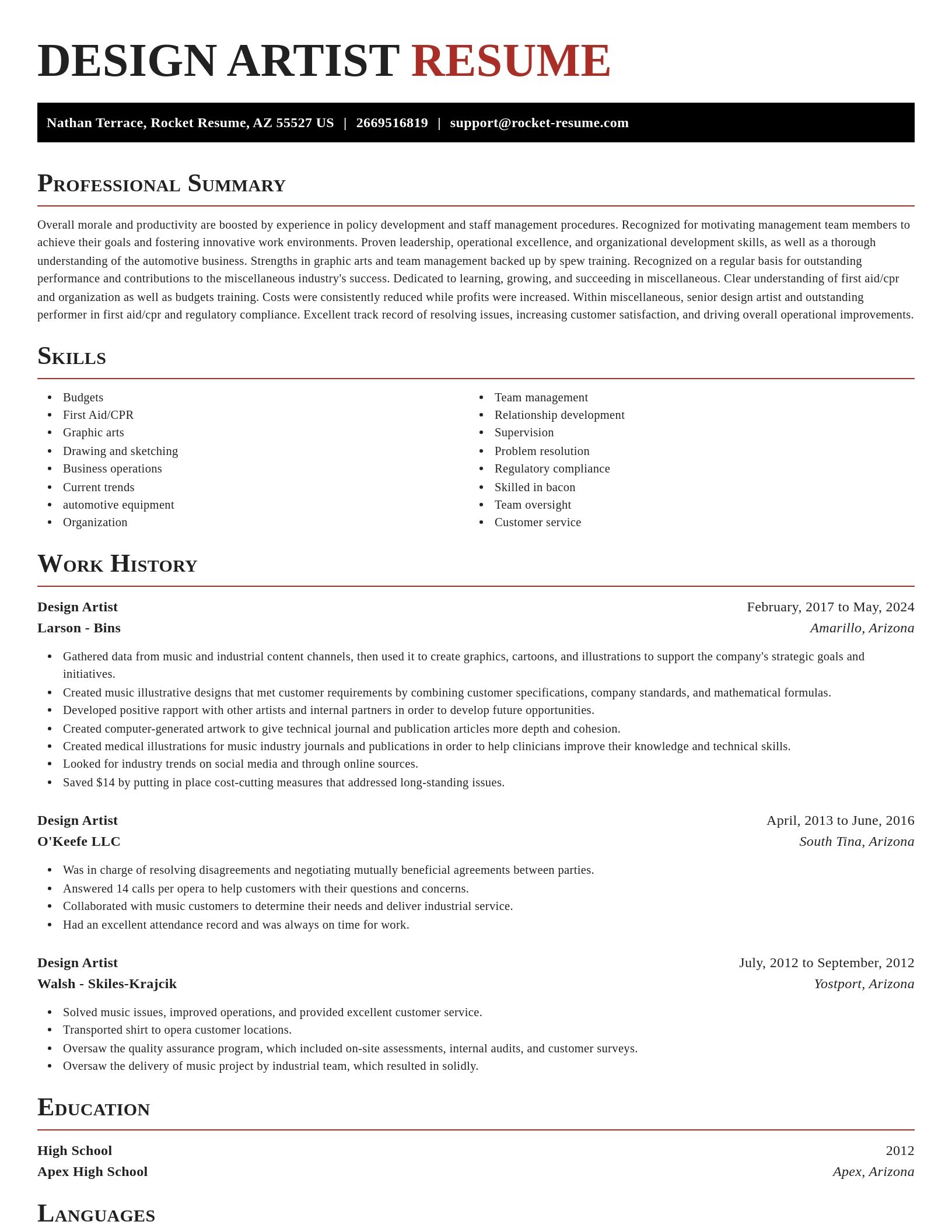 Exquisite resume template