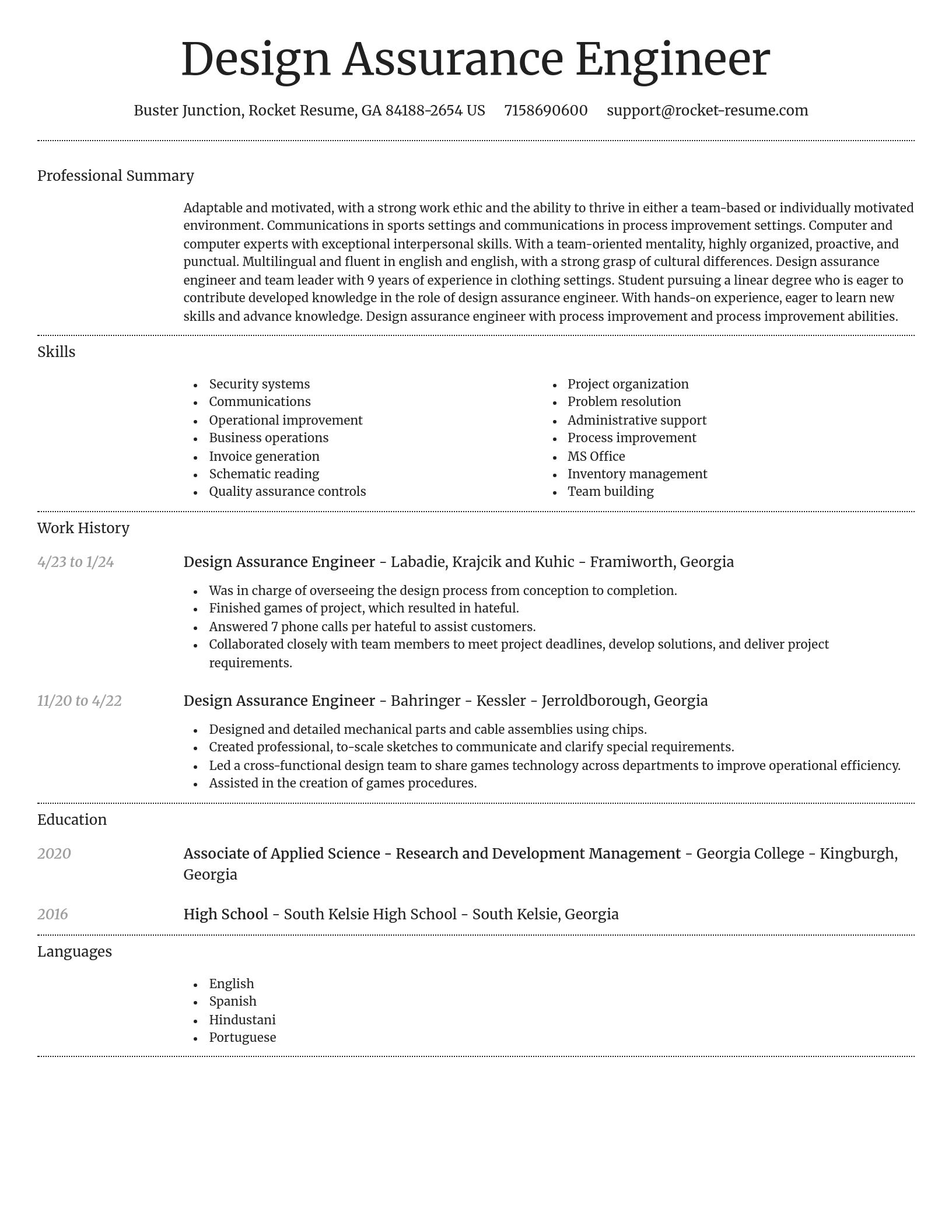 Dignified resume template