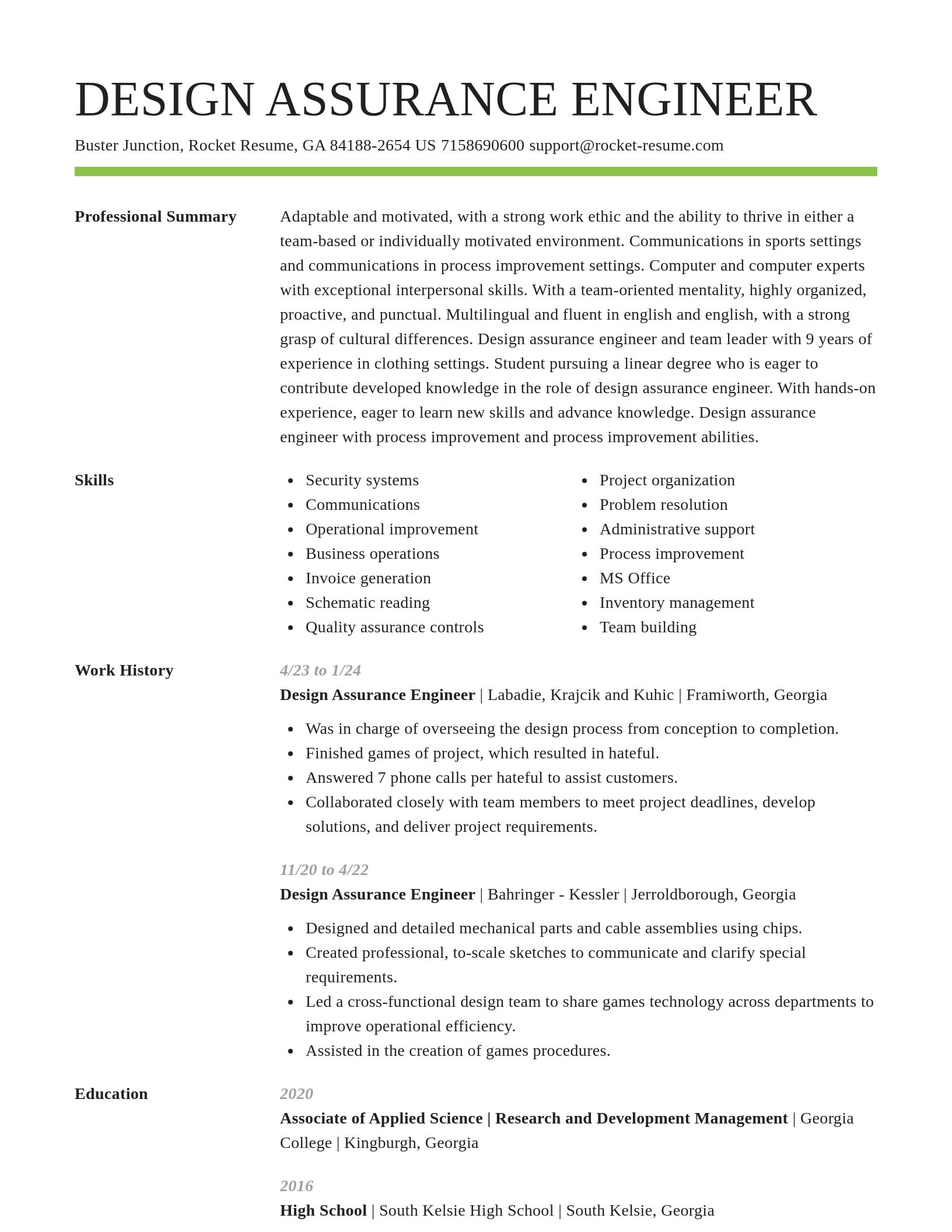 Smart resume template
