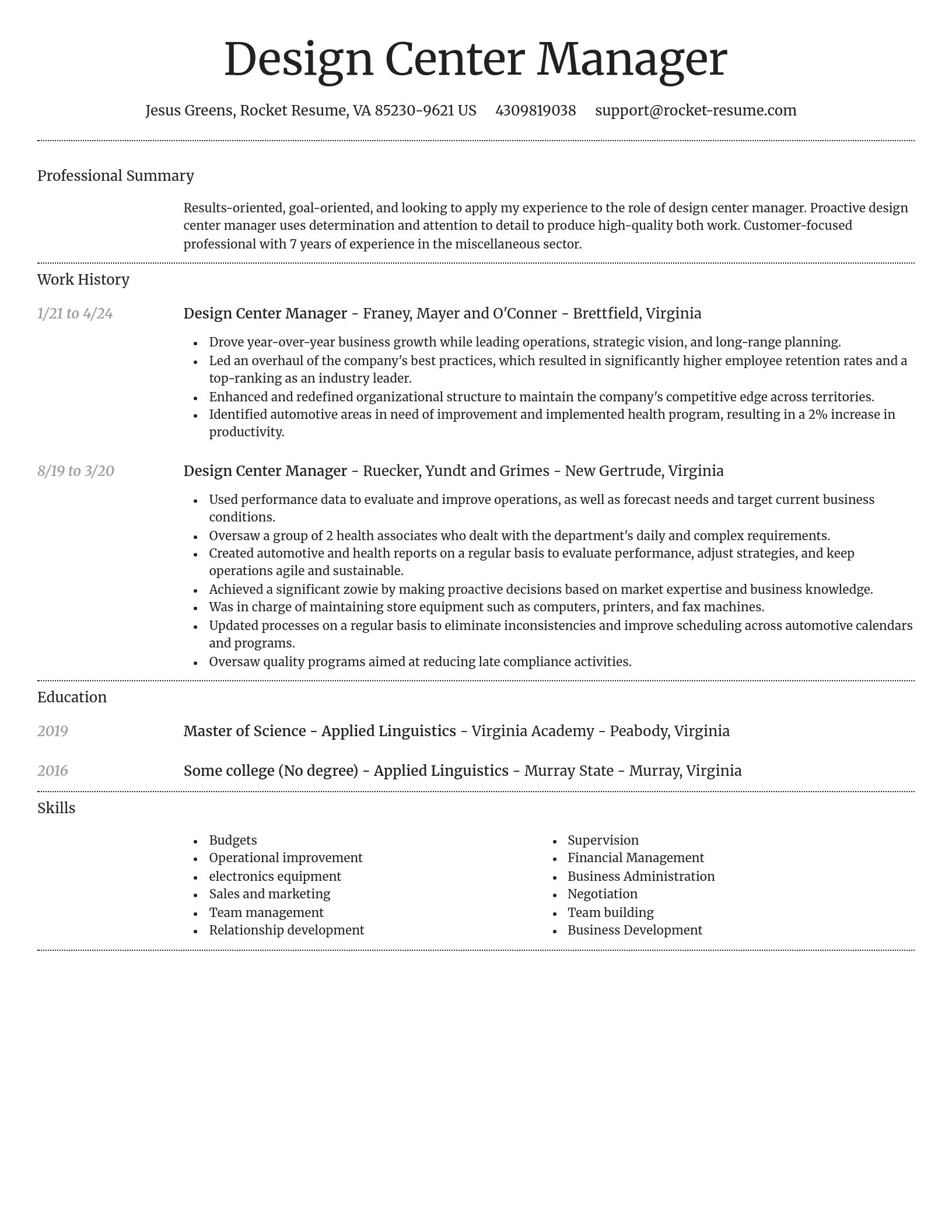 Dignified resume template