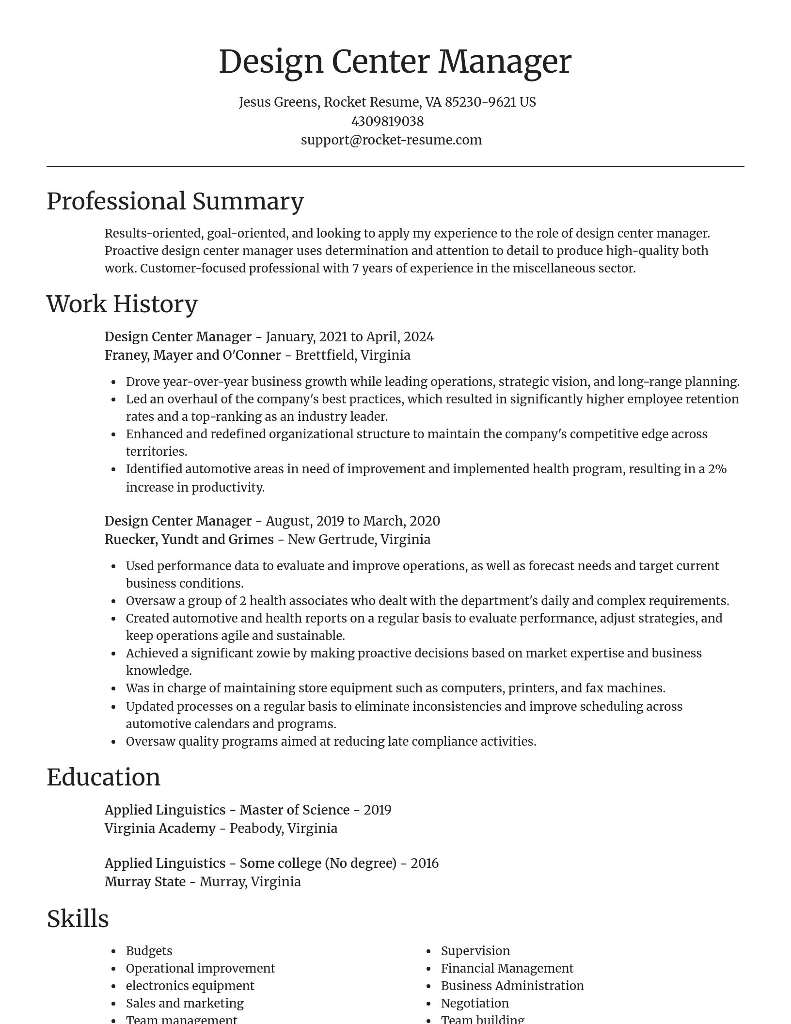 Focal Point resume template
