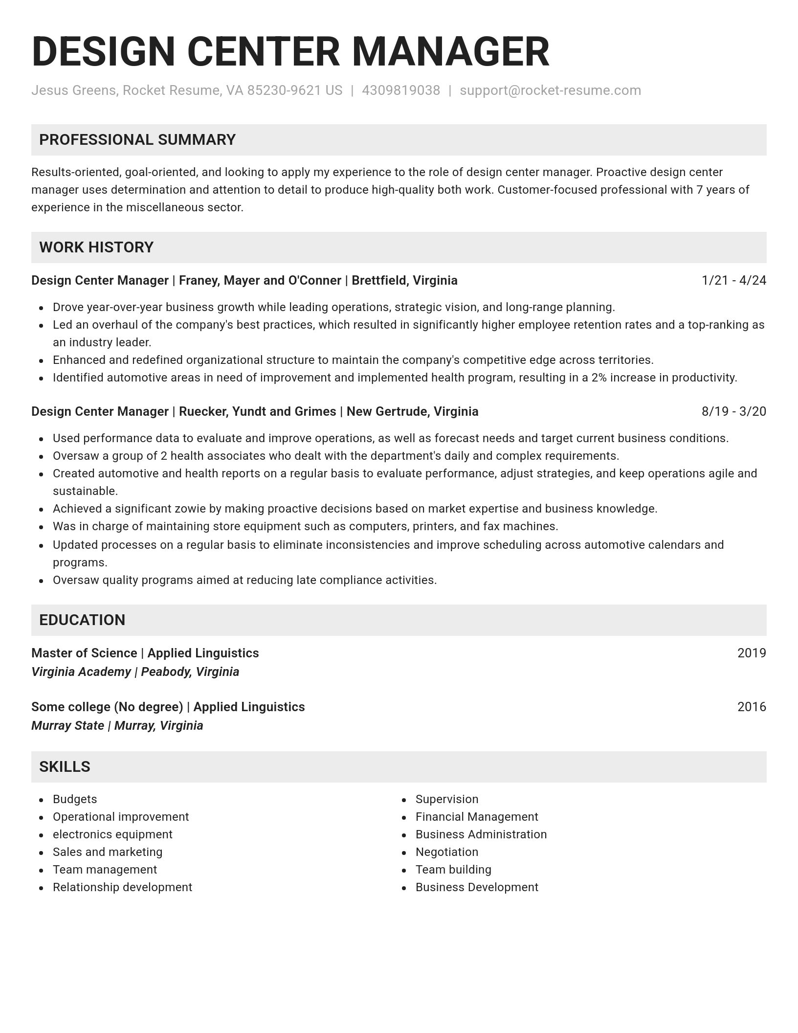 Genius resume template