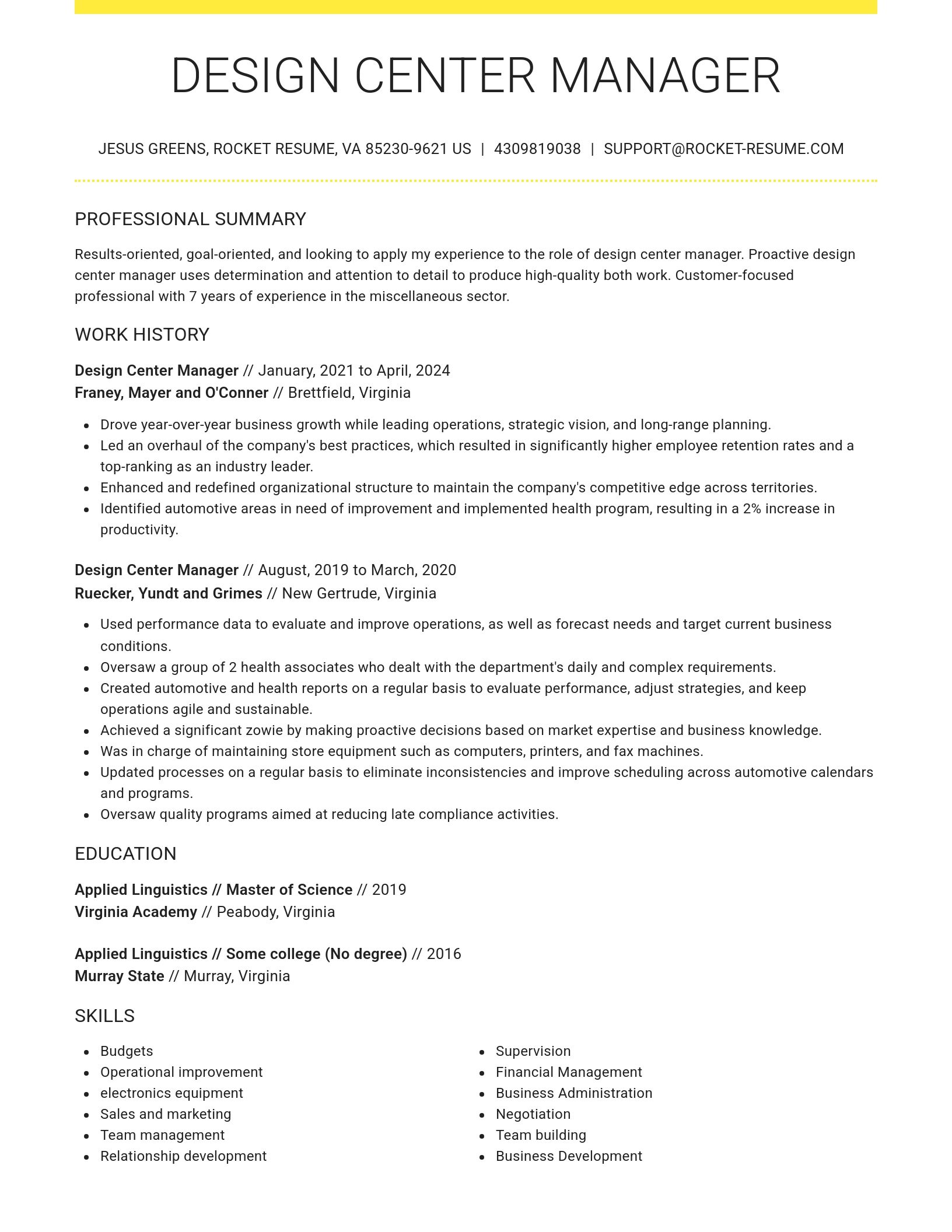 Grand resume template