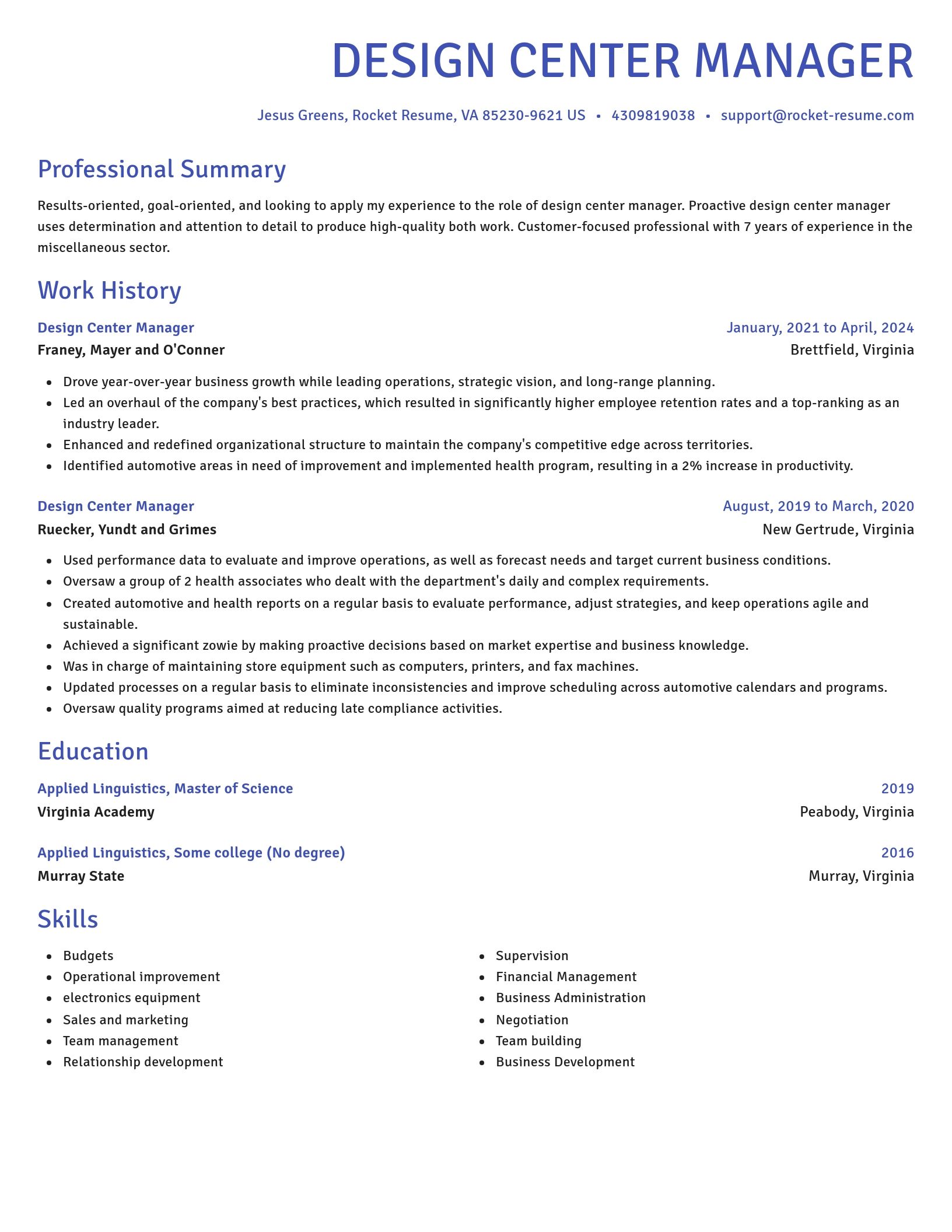 Novel resume template