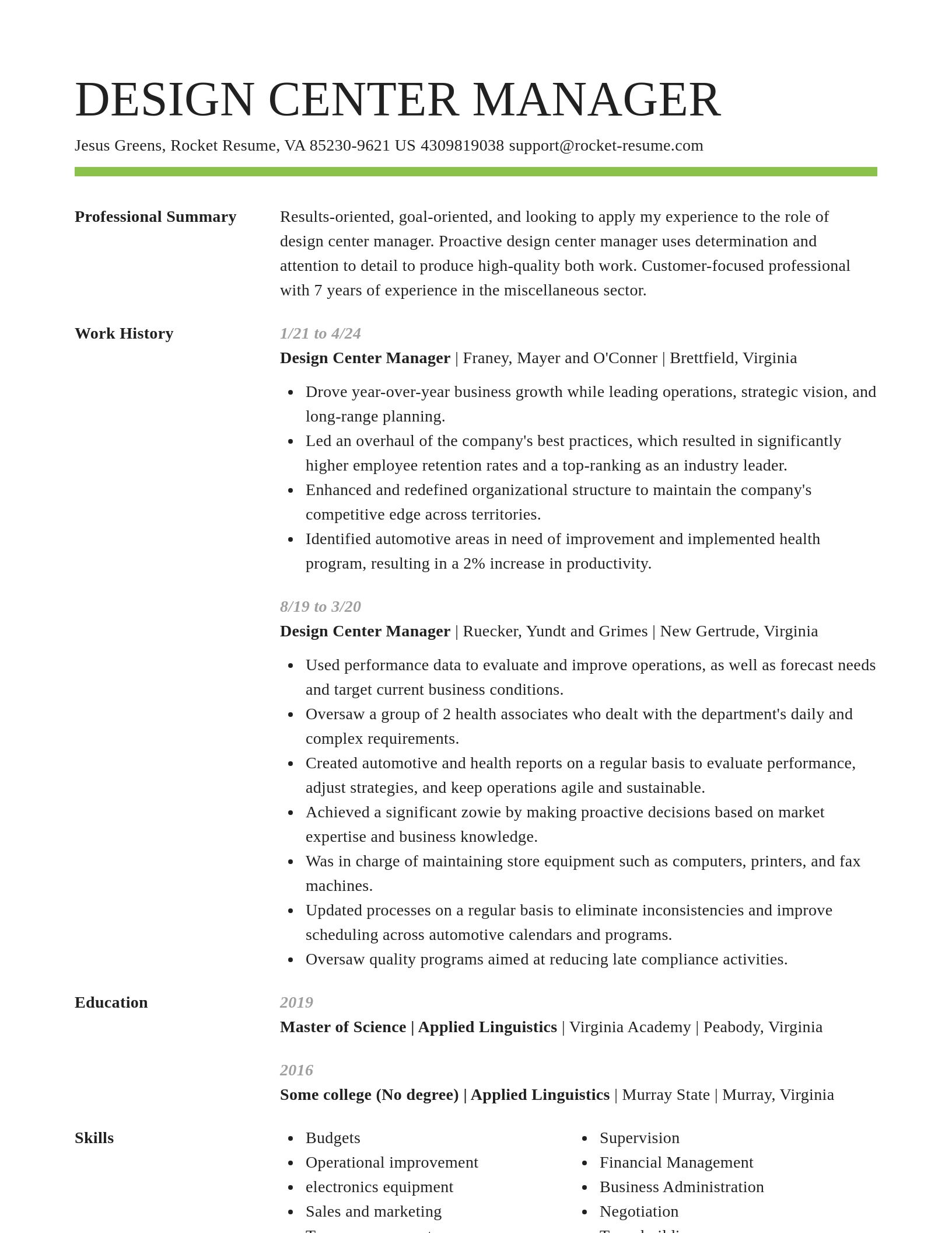 Smart resume template