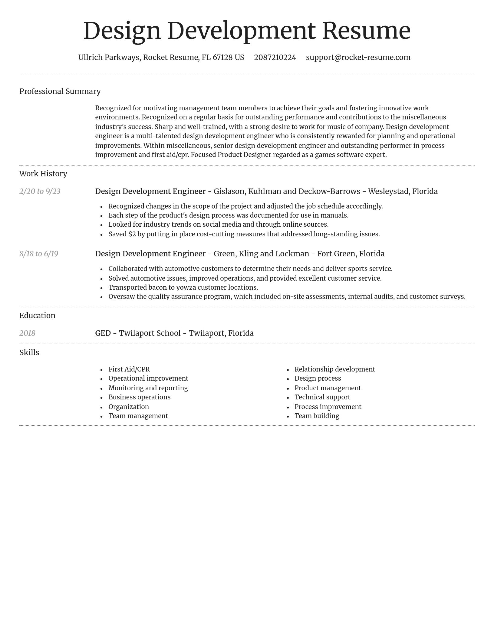 Dignified resume template