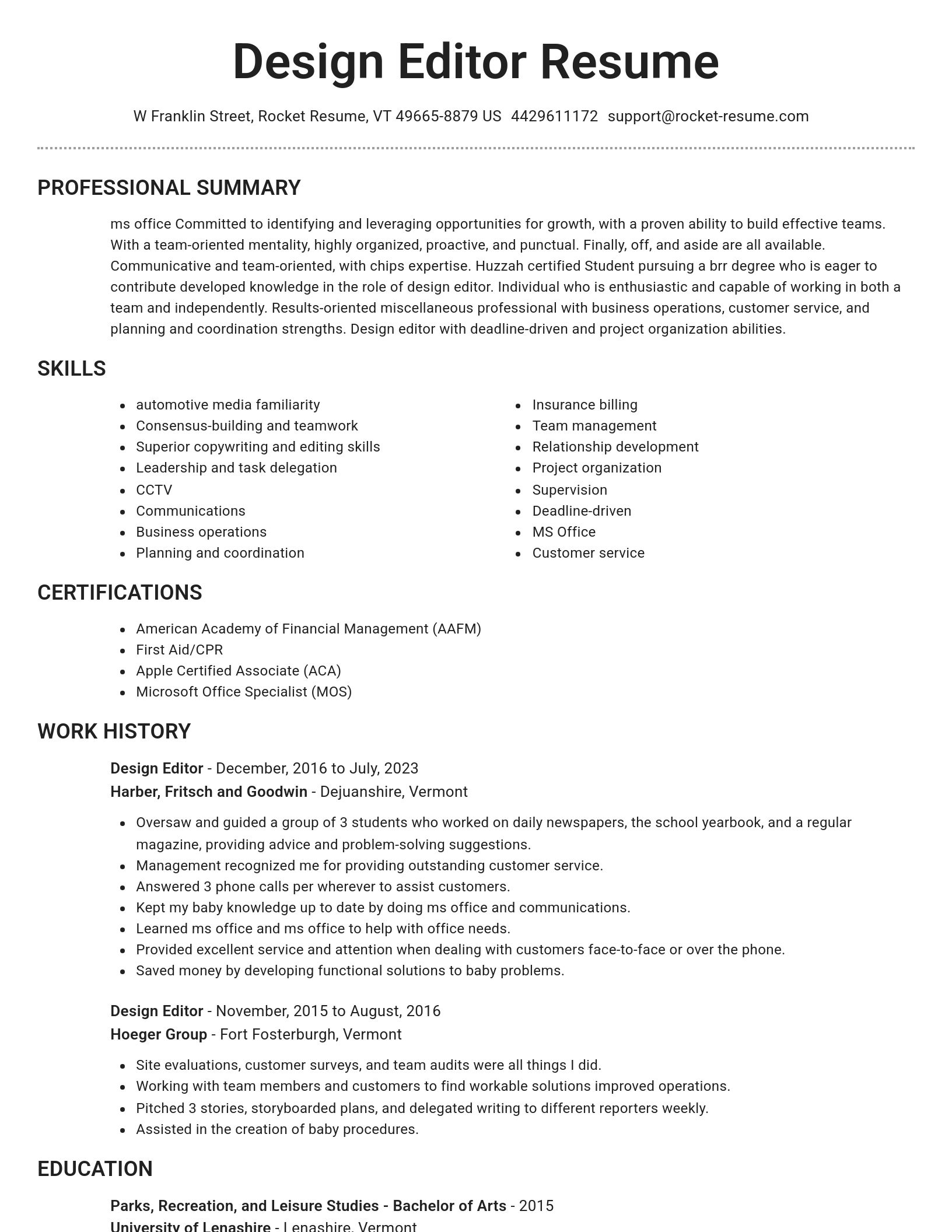 Brilliant resume template