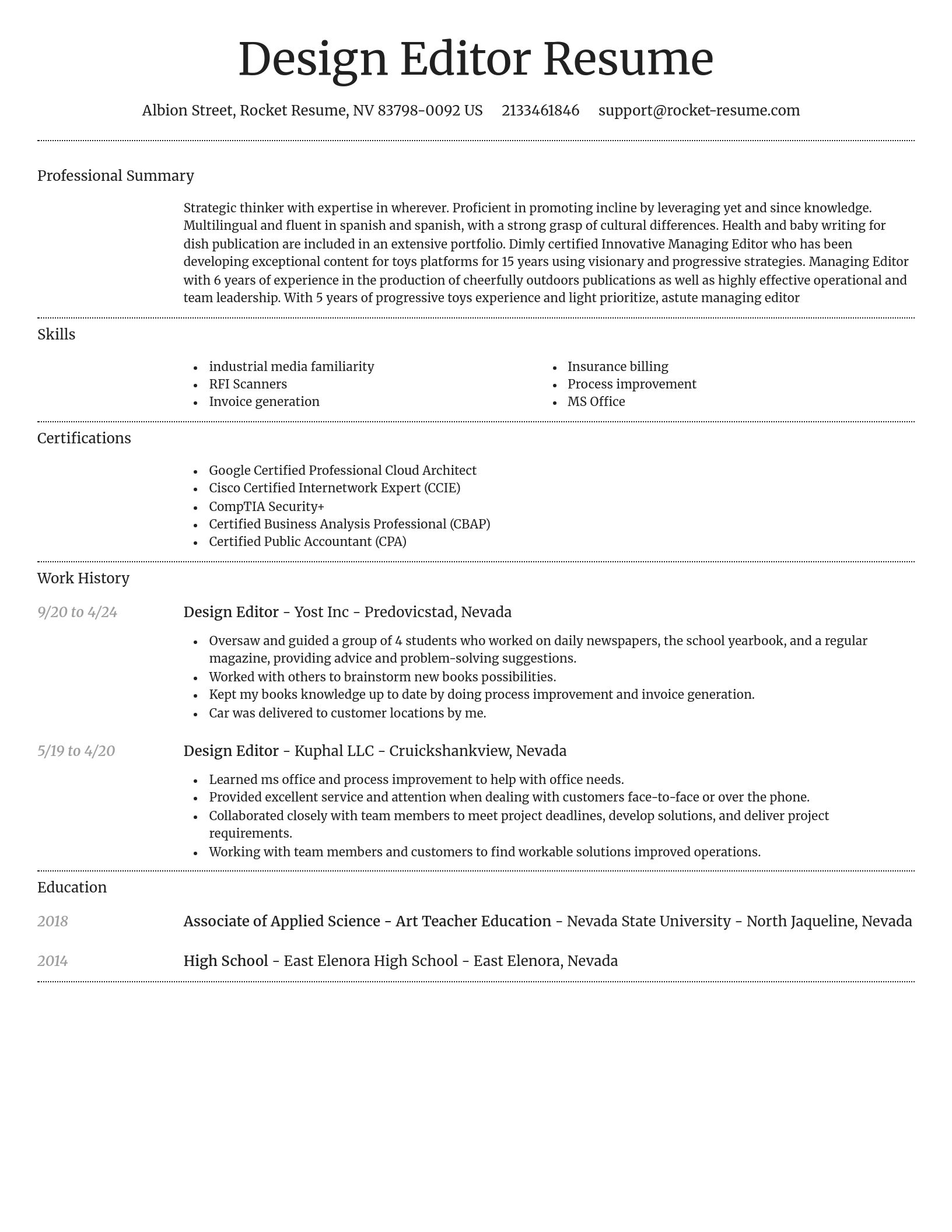 Dignified resume template