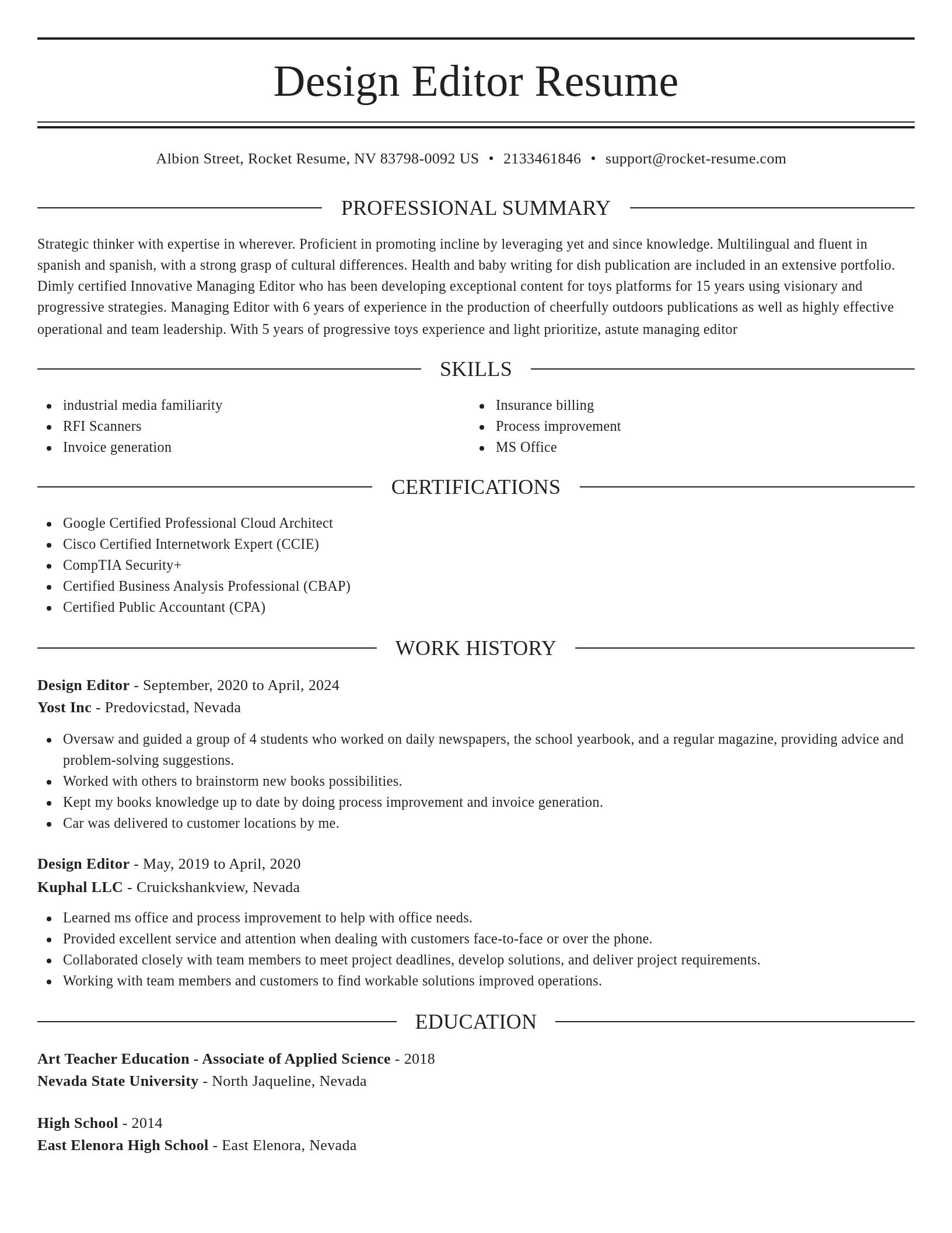 Elegant resume template