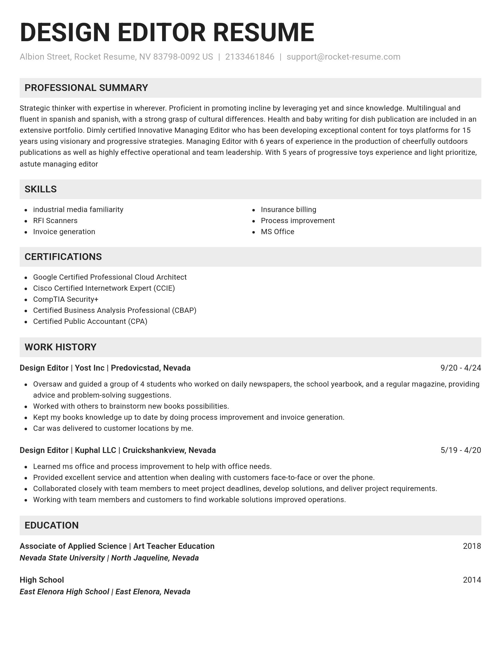 Genius resume template