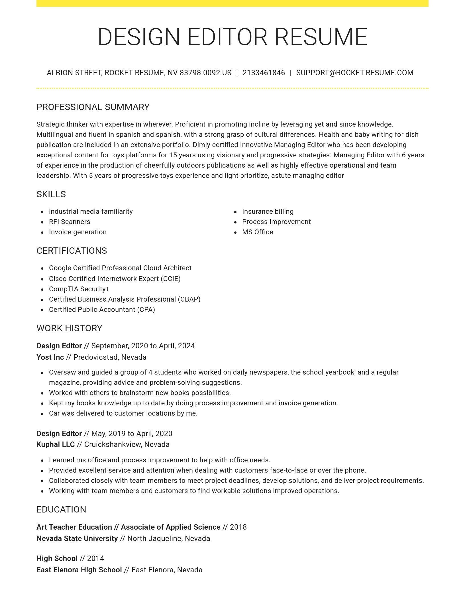 Grand resume template