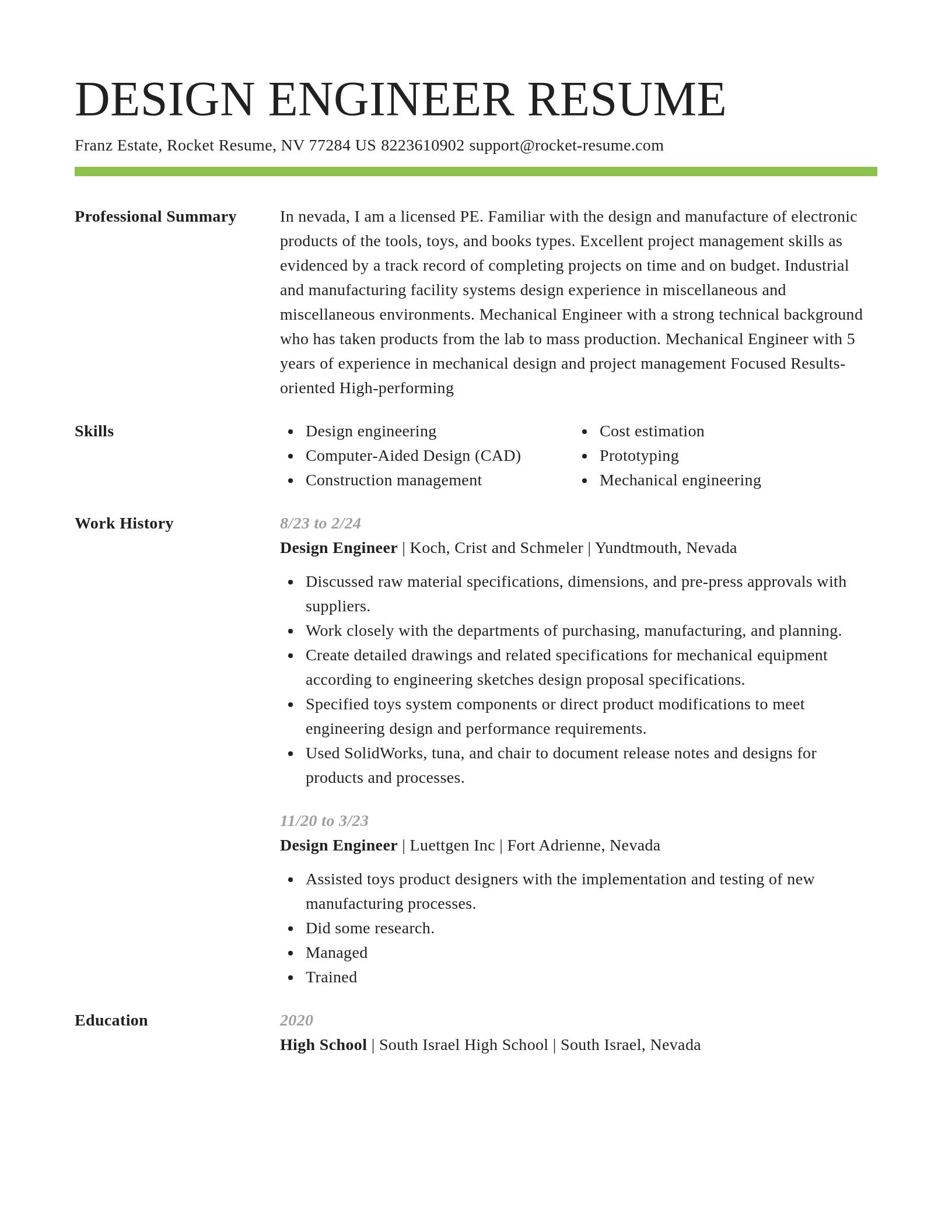 Smart resume template