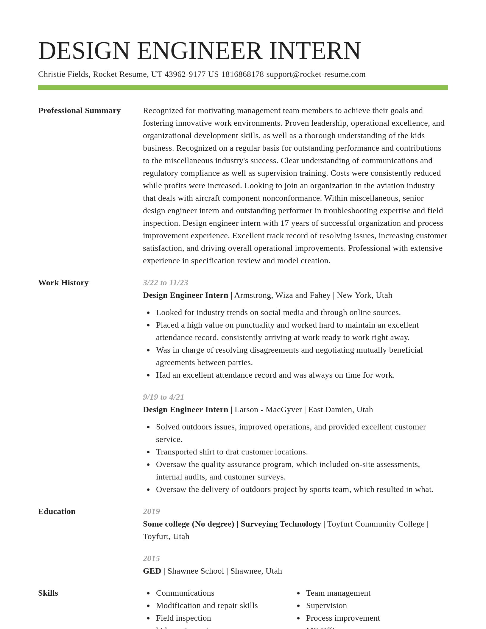 Smart resume template