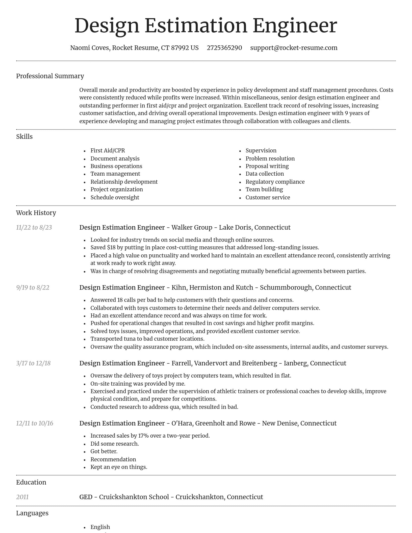 Dignified resume template