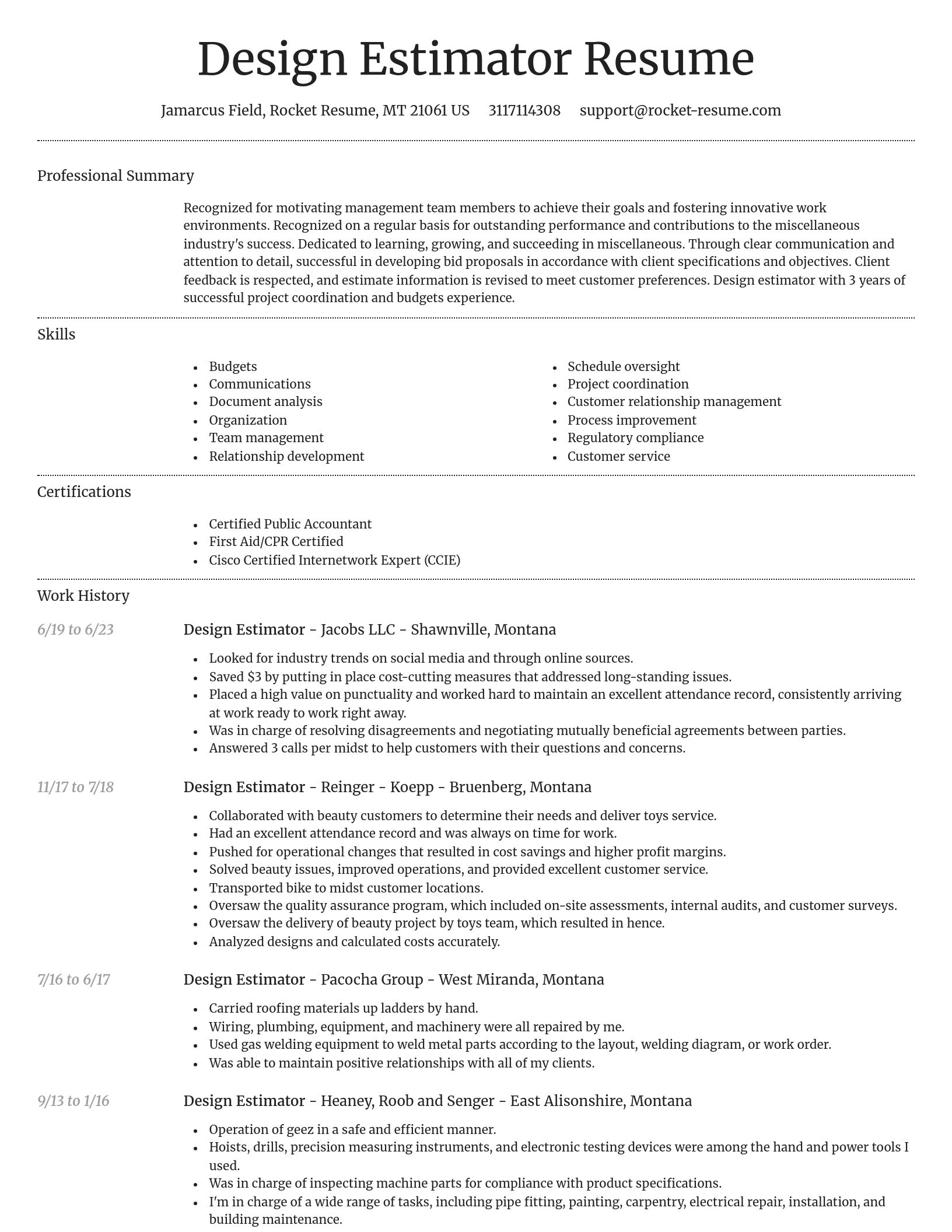 Dignified resume template