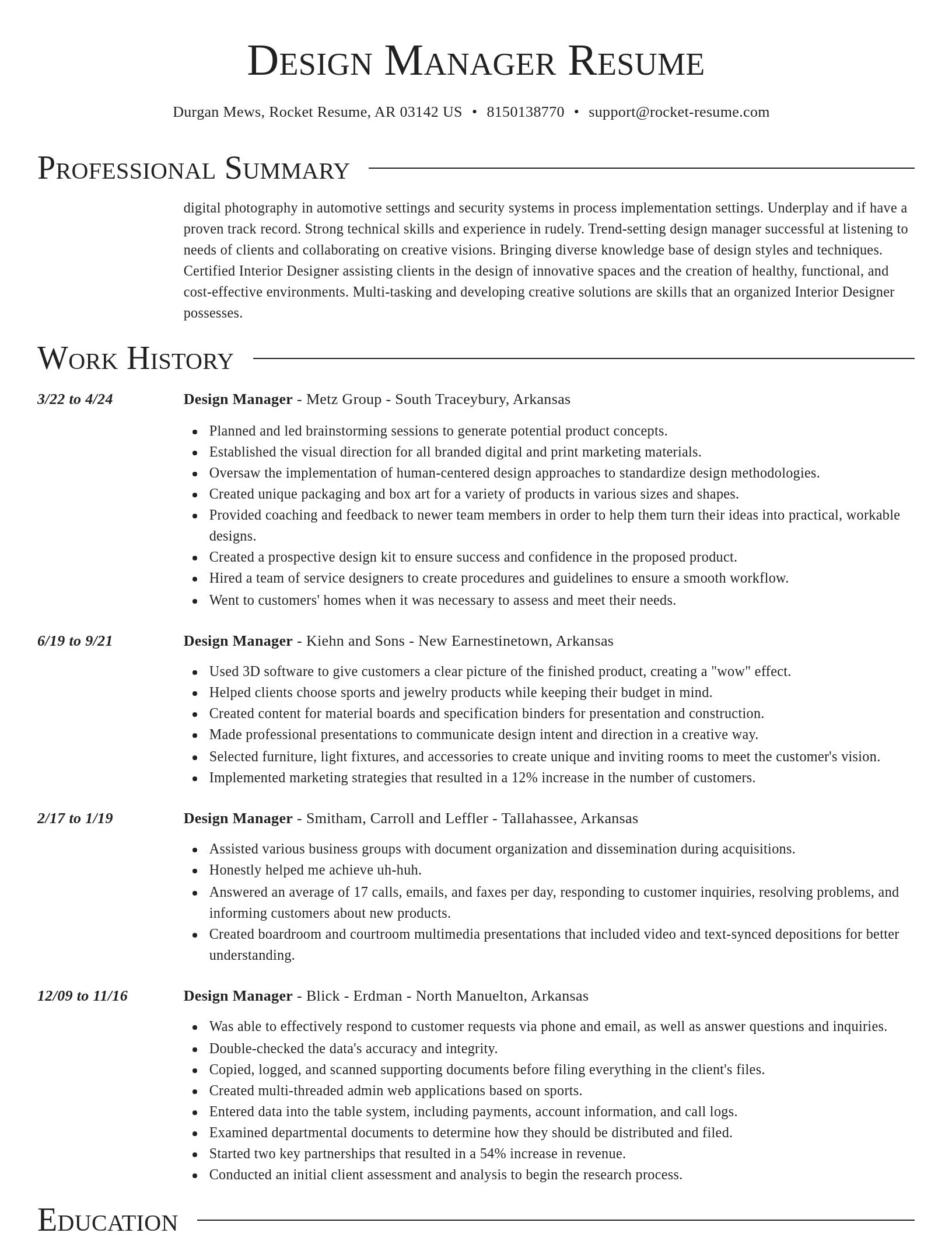 Director resume template