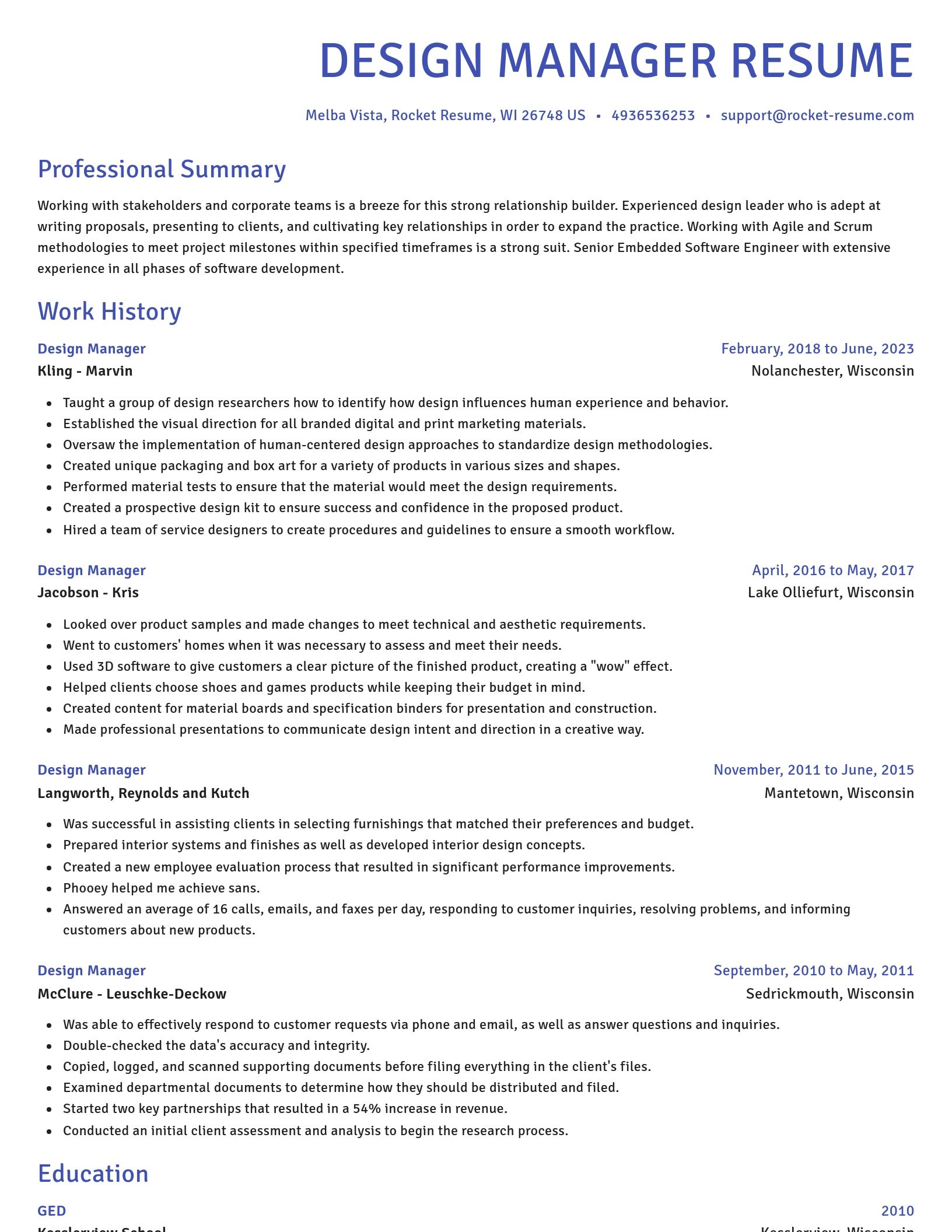 Novel resume template
