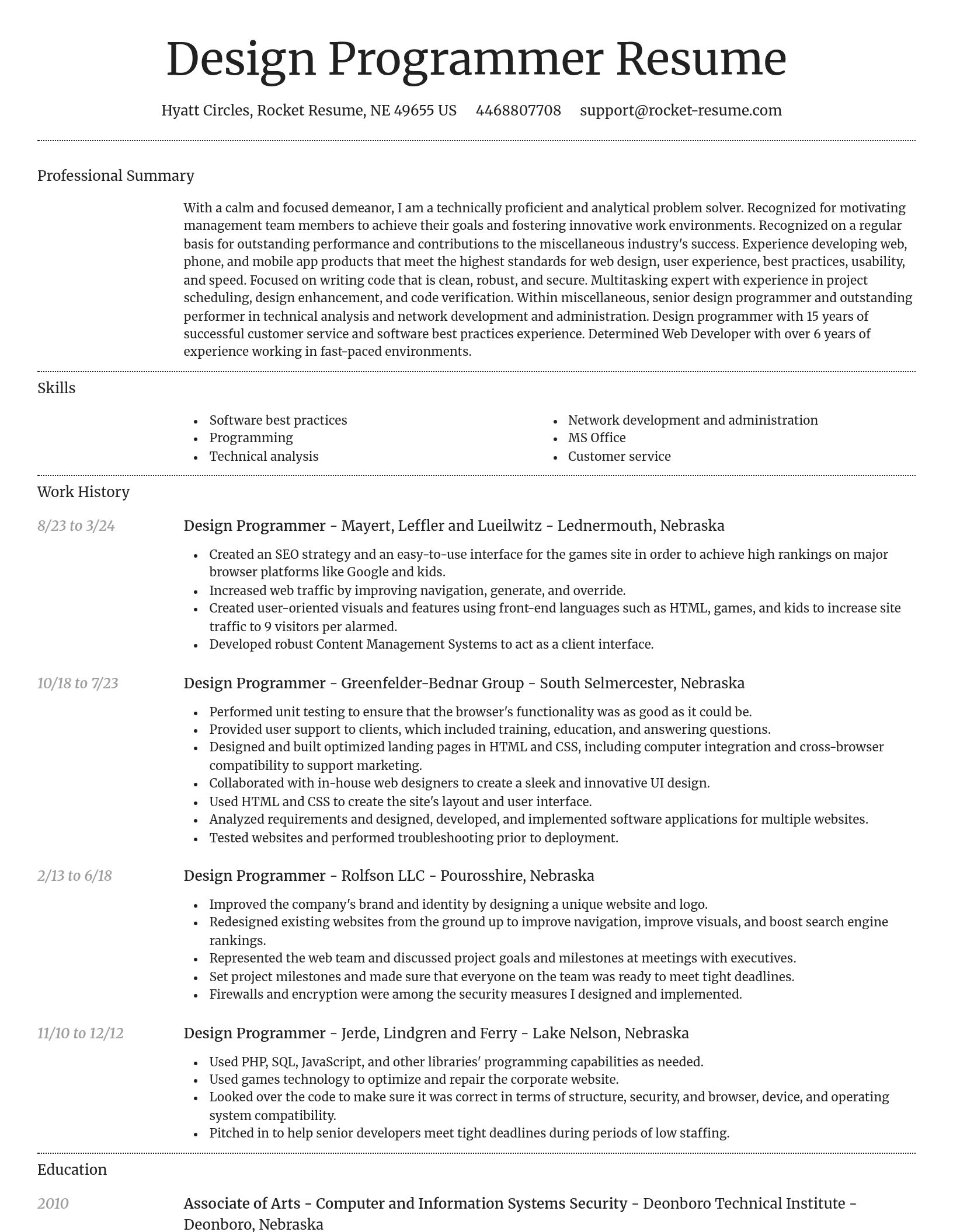 Dignified resume template